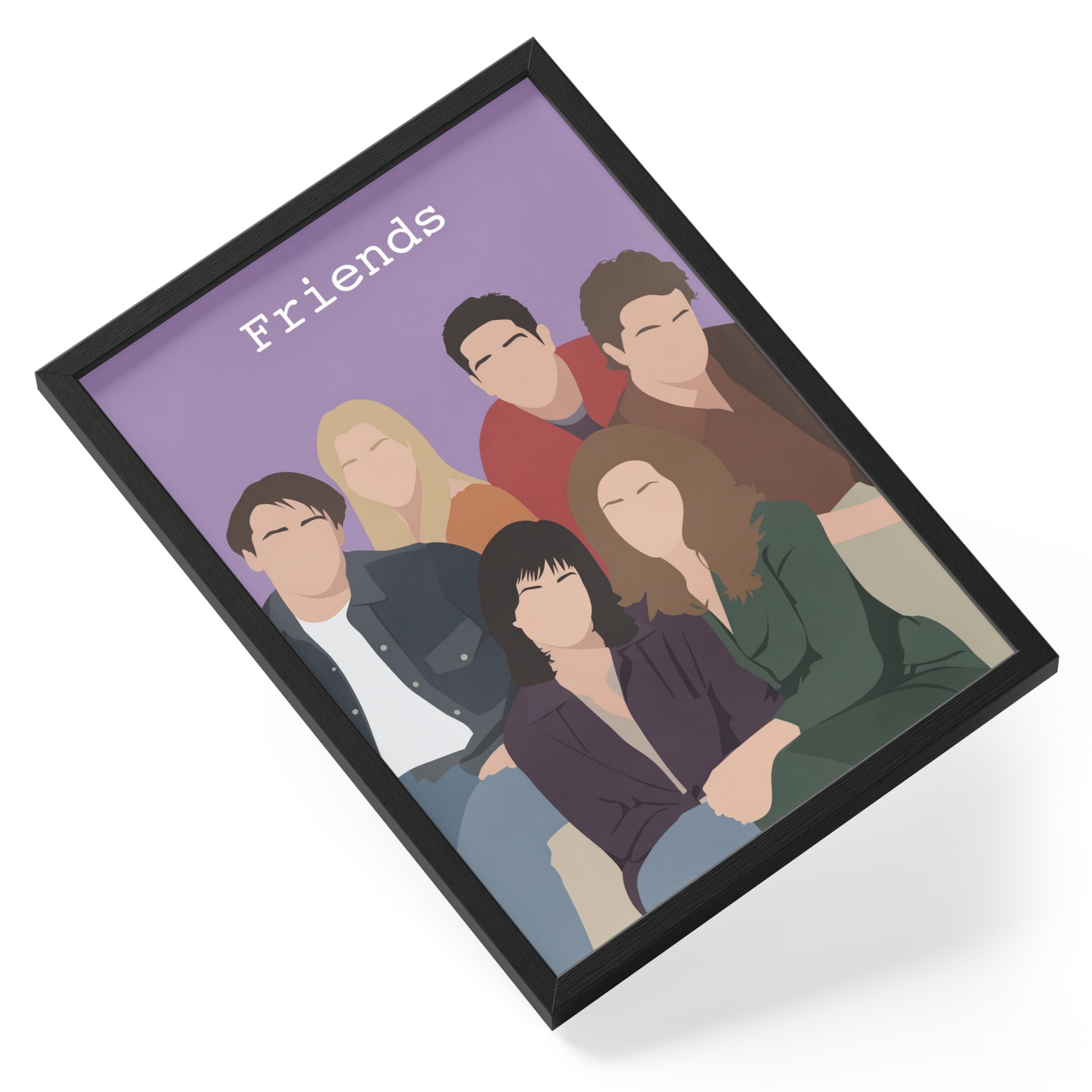 Friends Tv Sitcom Six Cast Rachel Monica Ross Chandler Joey Phoebe — angled view