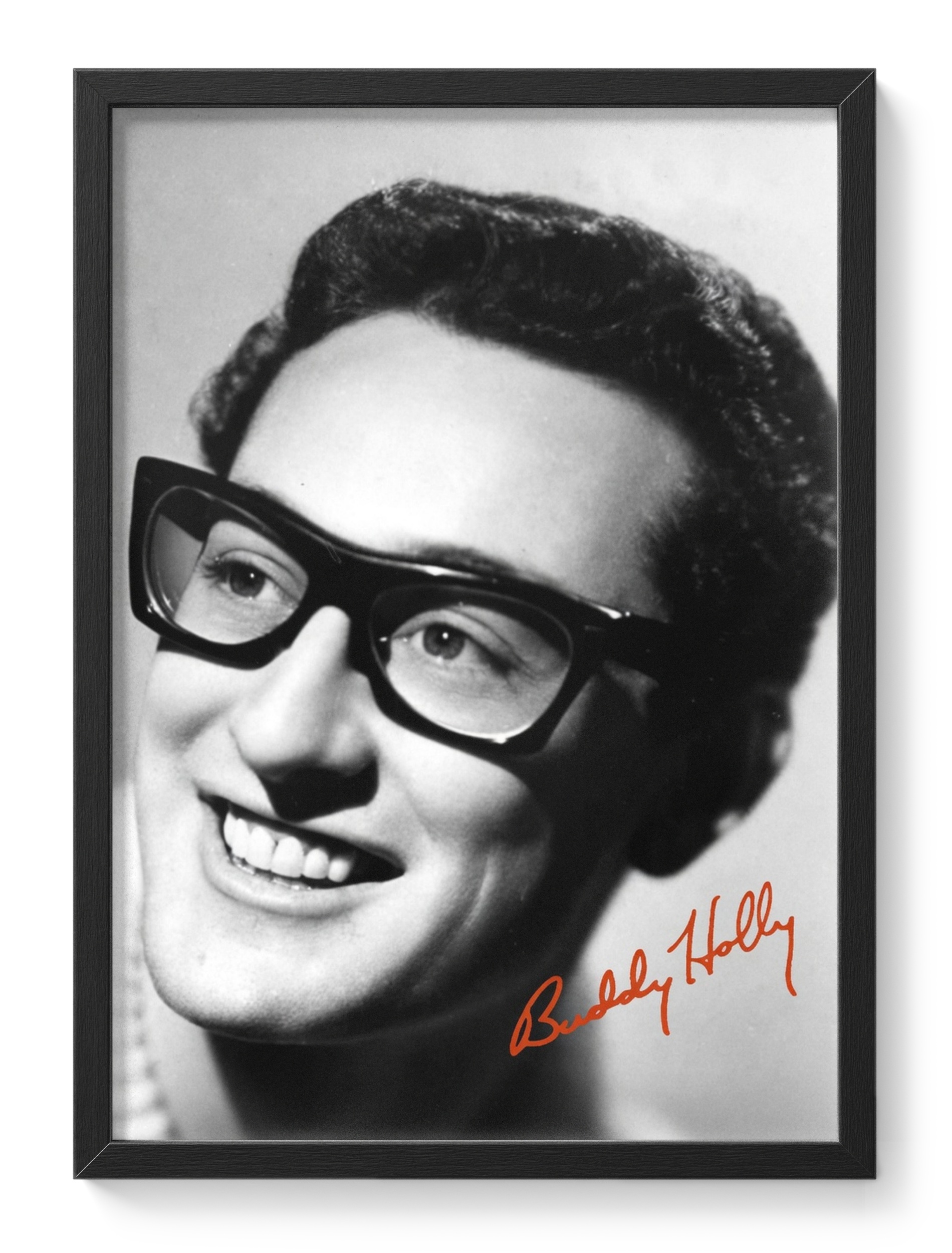 Buddy Holly Rock Roll Pioneer Glasses Guitarist Portrait — main view