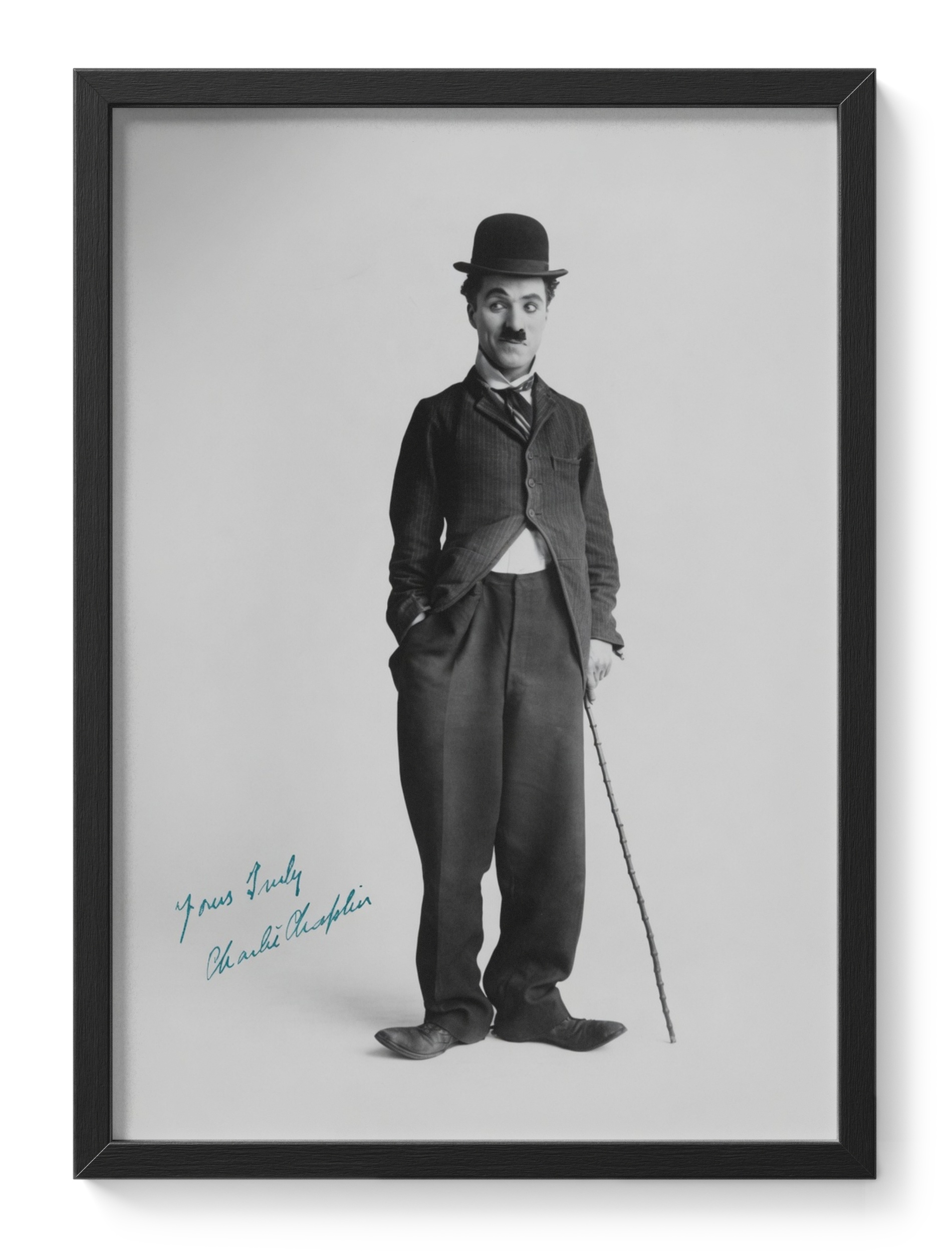 Charlie Chaplin Silent Film Comedian Classic Portrait Signature — main view