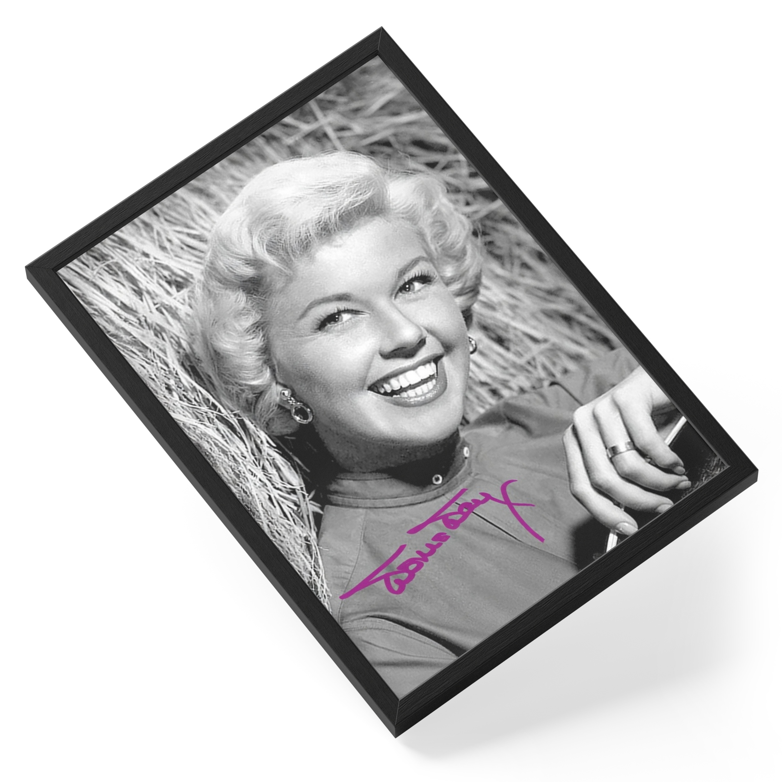 Doris Day Hollywood Actress Singer Signed Classic Portrait — angled view