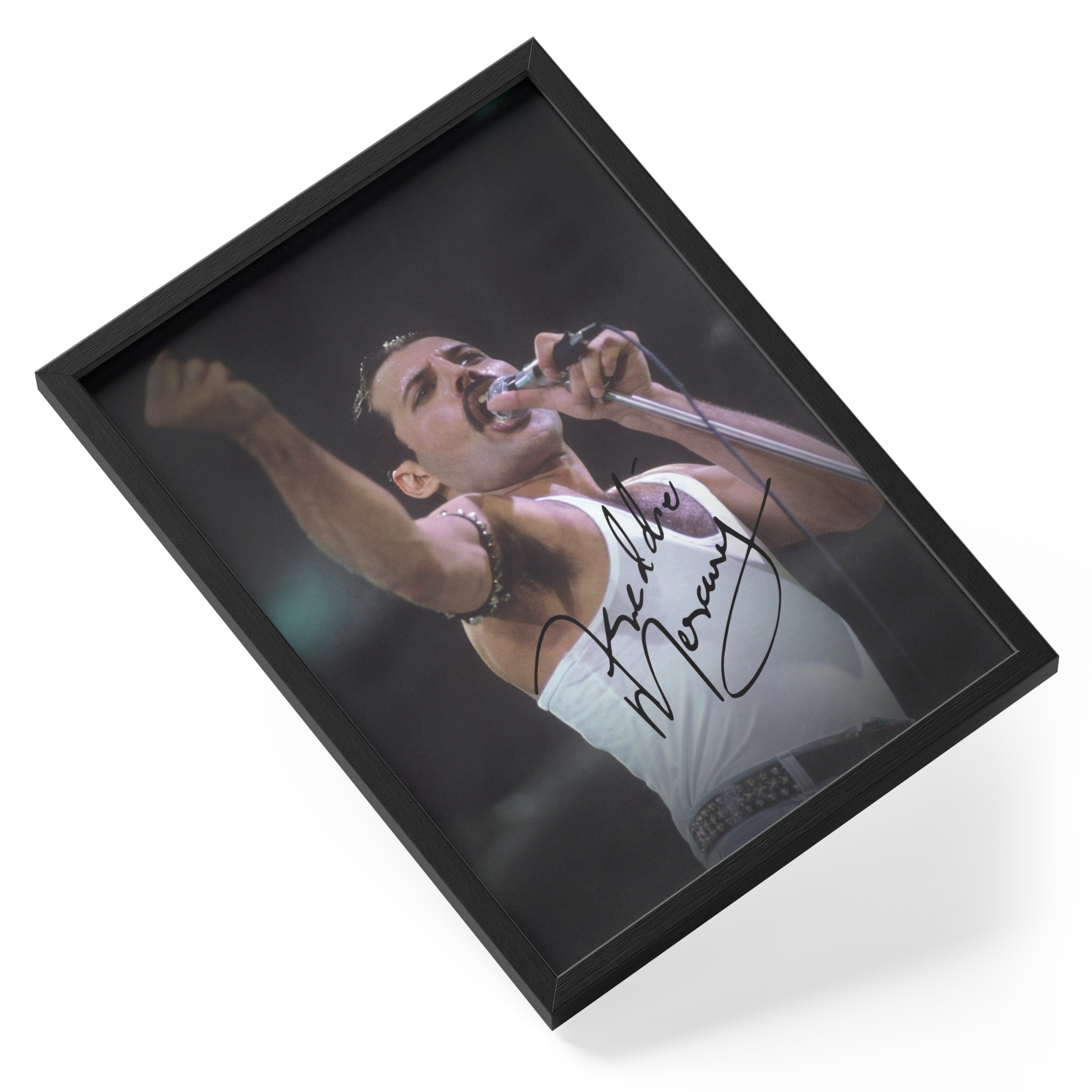 Freddie Mercury Queen Singer Frontman Rock Icon Portrait — angled view