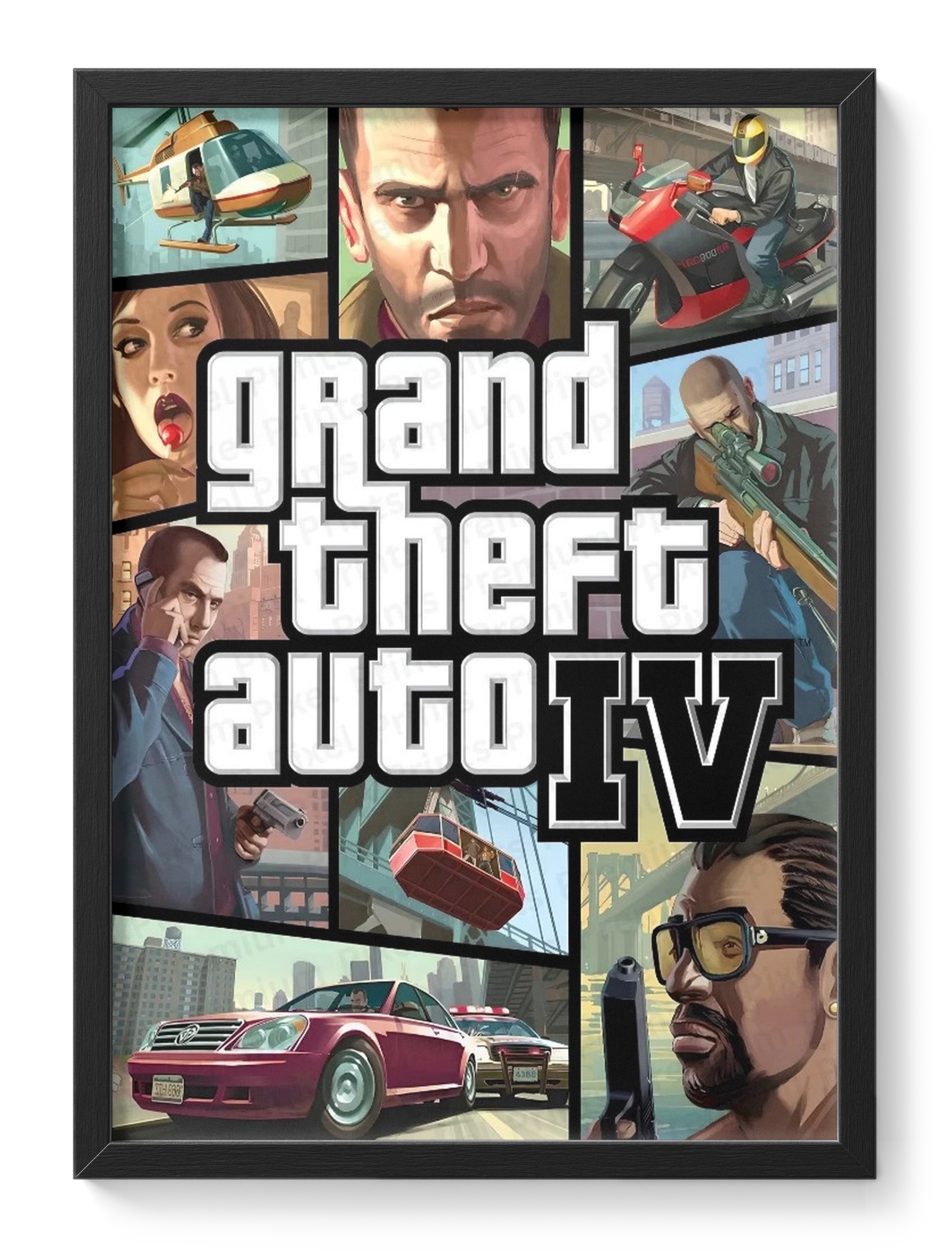 Grand Theft Auto Iv Gta4 Video Game Cover Illustration — main view