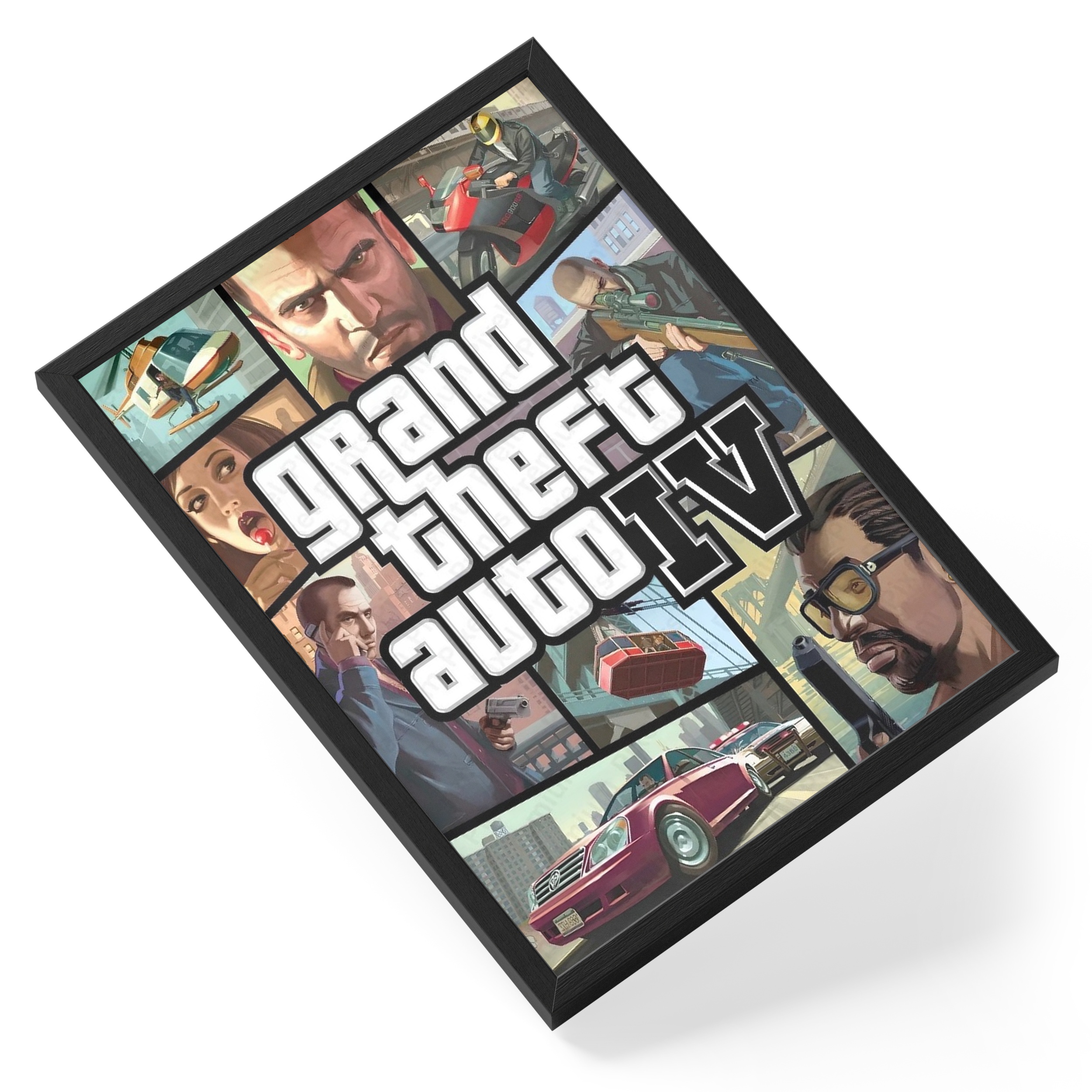 Grand Theft Auto Iv Gta4 Video Game Cover Illustration — angled view