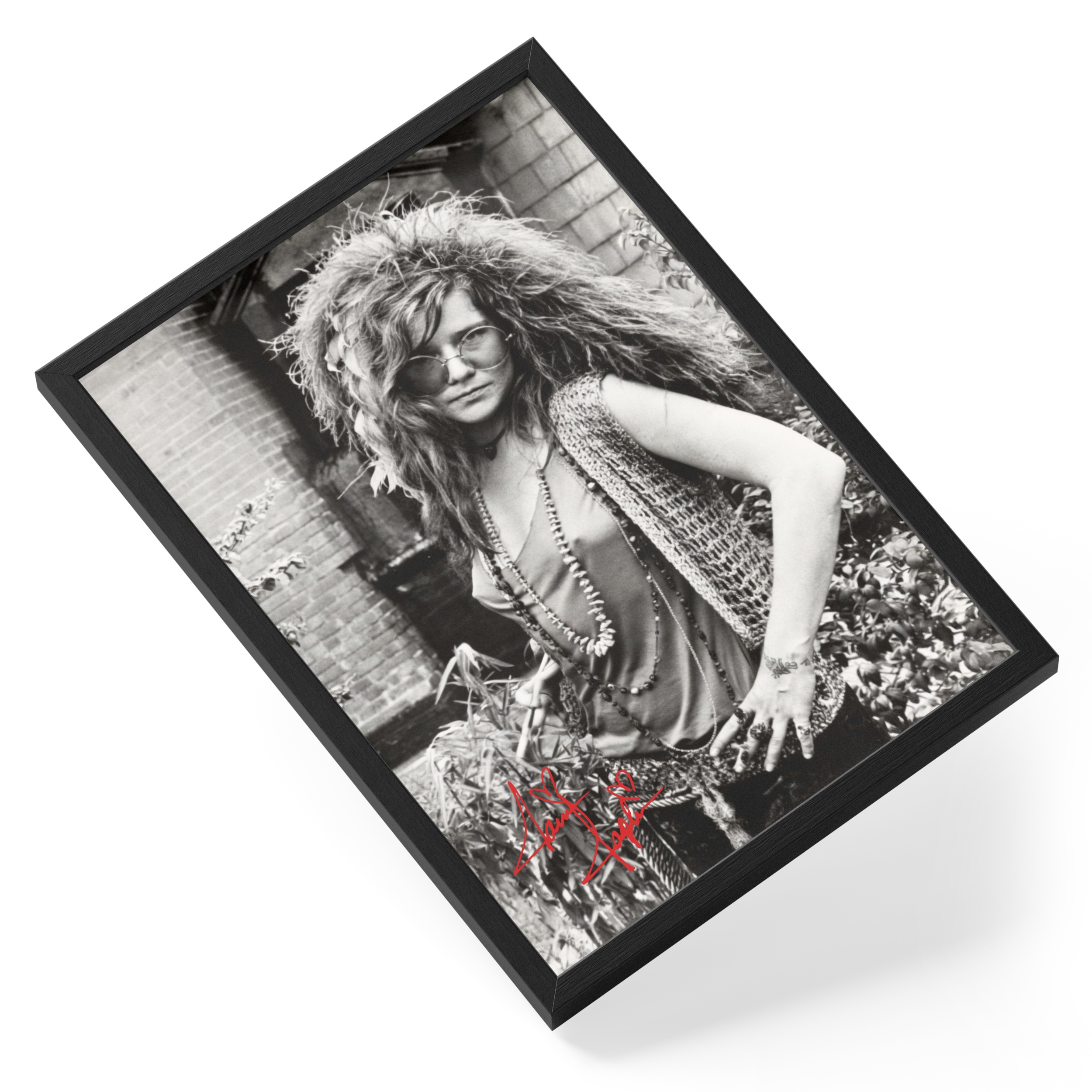 Janis Joplin Blues Rock Singer Psychedelic Portrait — angled view