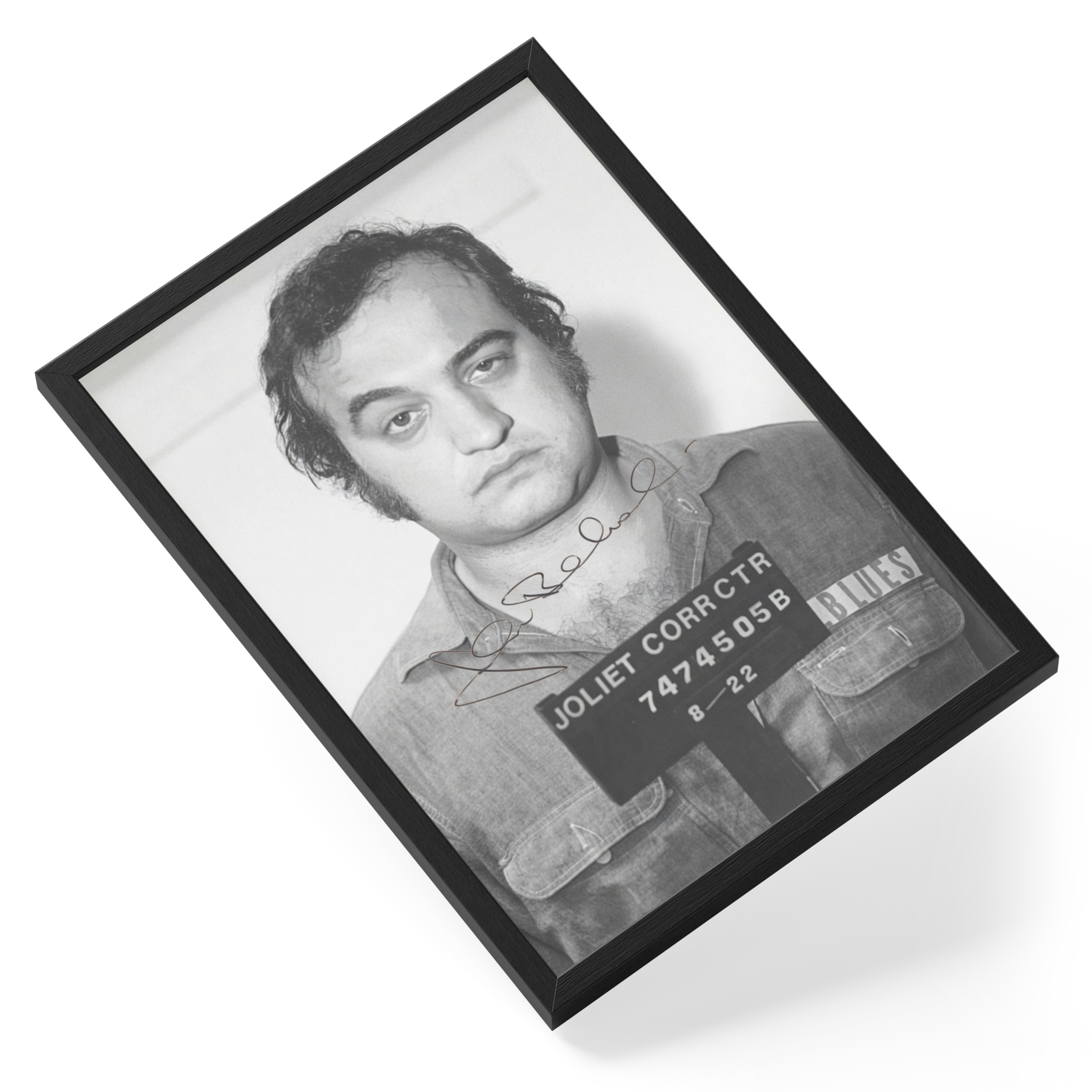 John Belushi Blues Brothers Mugshot Joliet Comedy Icon — angled view