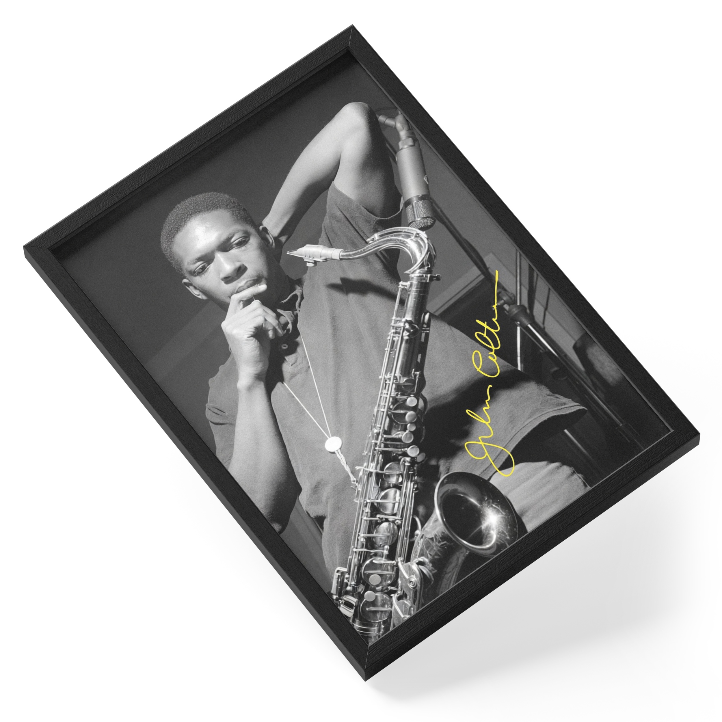 John Coltrane Jazz Saxophone Legend Bebop Portrait — angled view