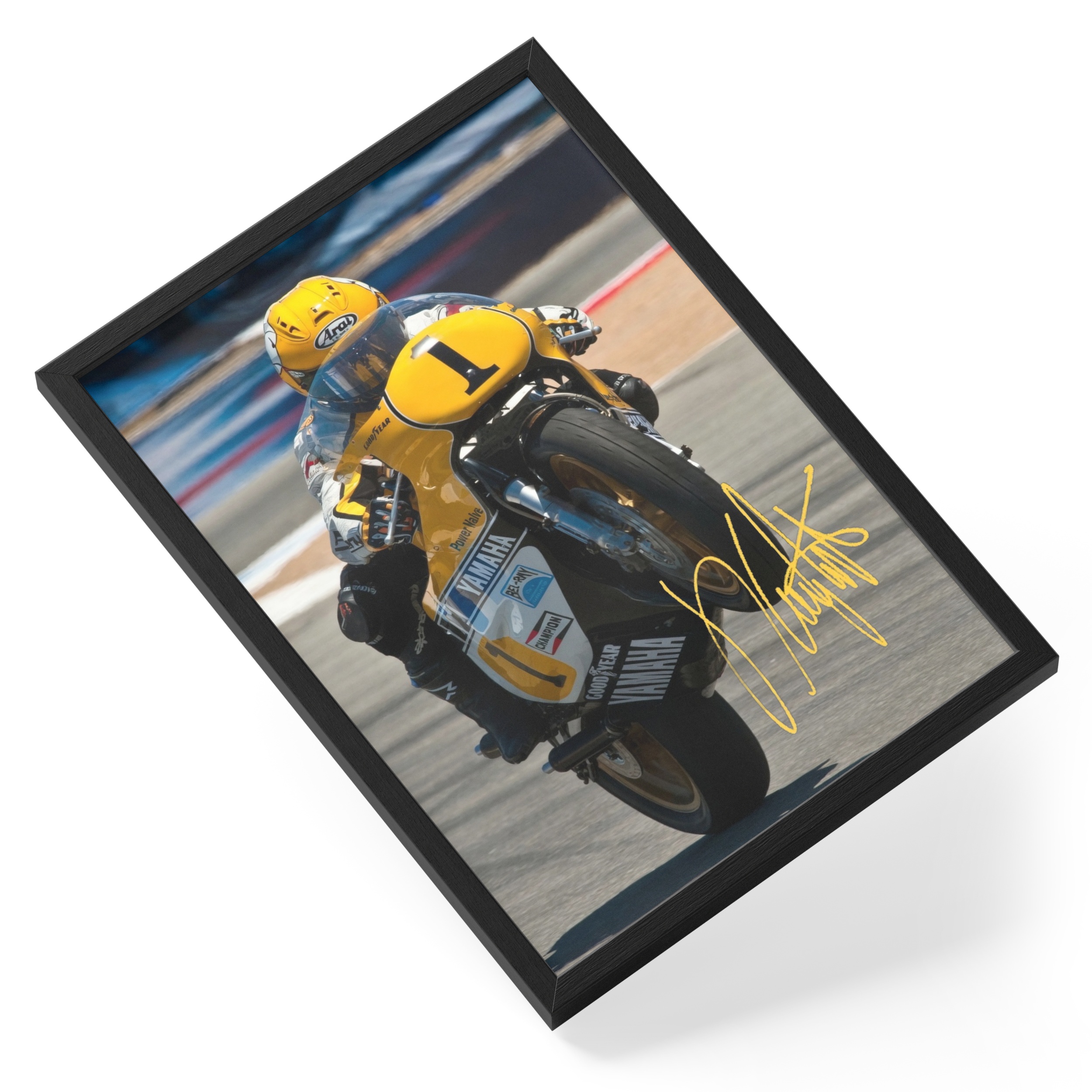 Kenny Roberts Motogp Motorcycle Racing Champion Portrait — angled view