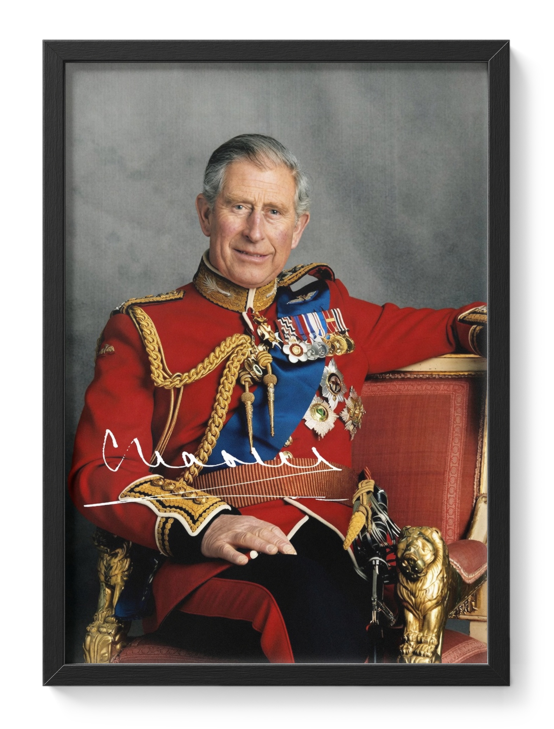King Charles Iii Military Uniform Signed Royal Portrait — main view