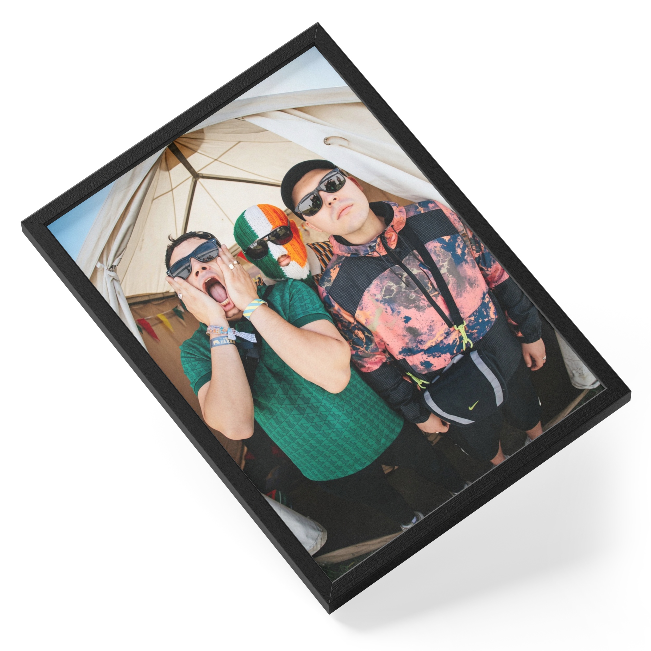 Kneecap Irish Rap Group Belfast Hip Hop Portrait — angled view