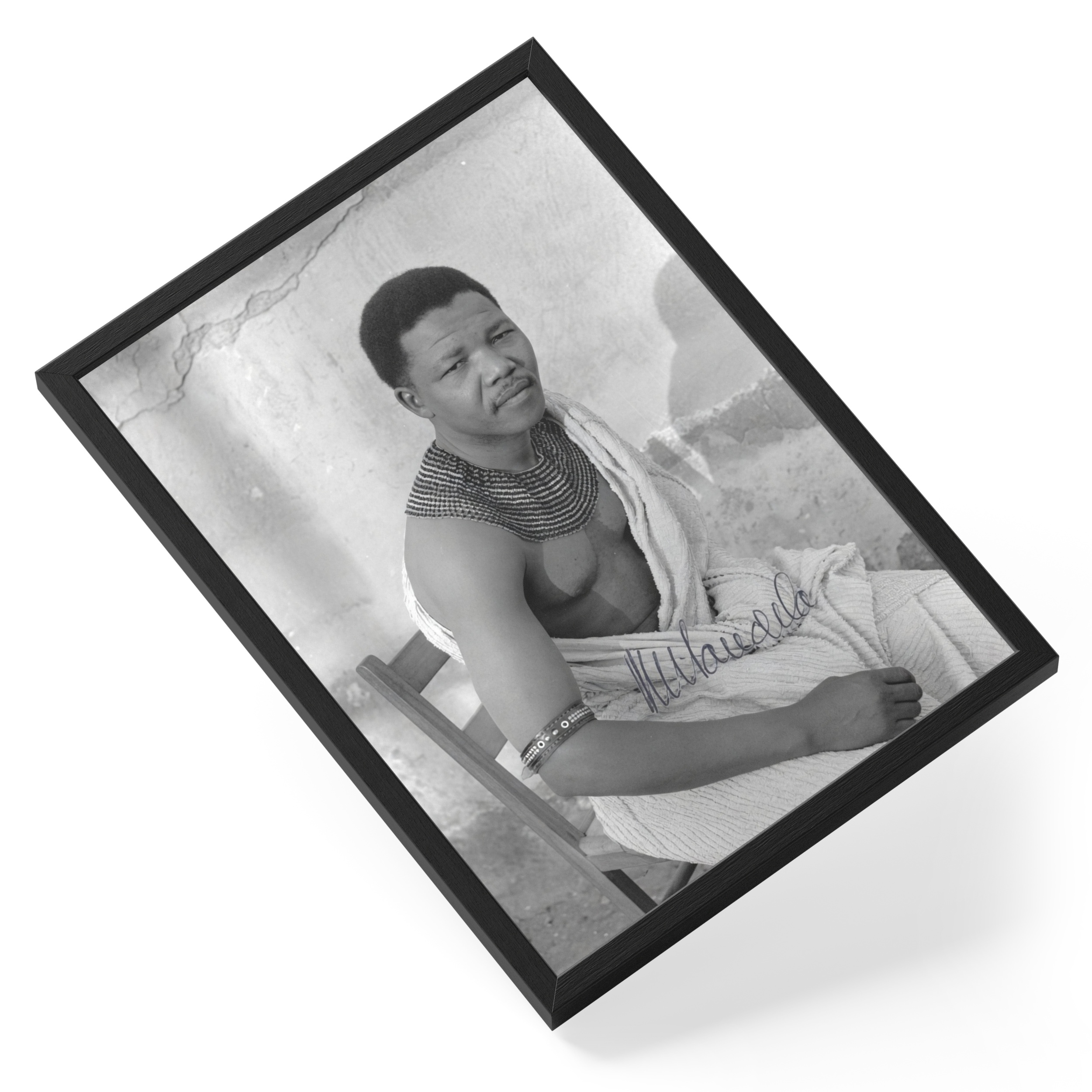 Nelson Mandela South Africa Freedom Leader Portrait — angled view