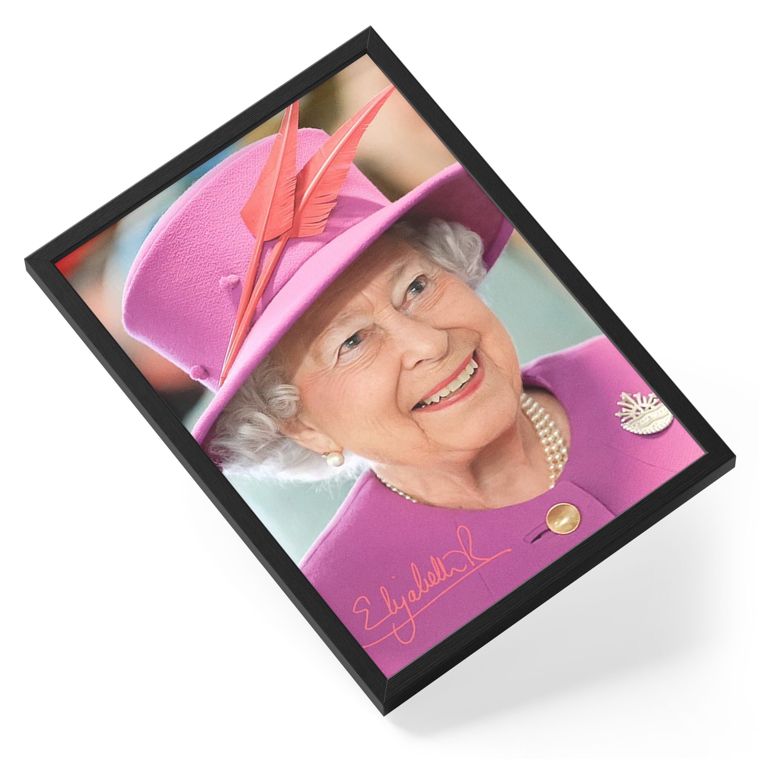 Queen Elizabeth Ii British Monarch Royal Portrait — angled view