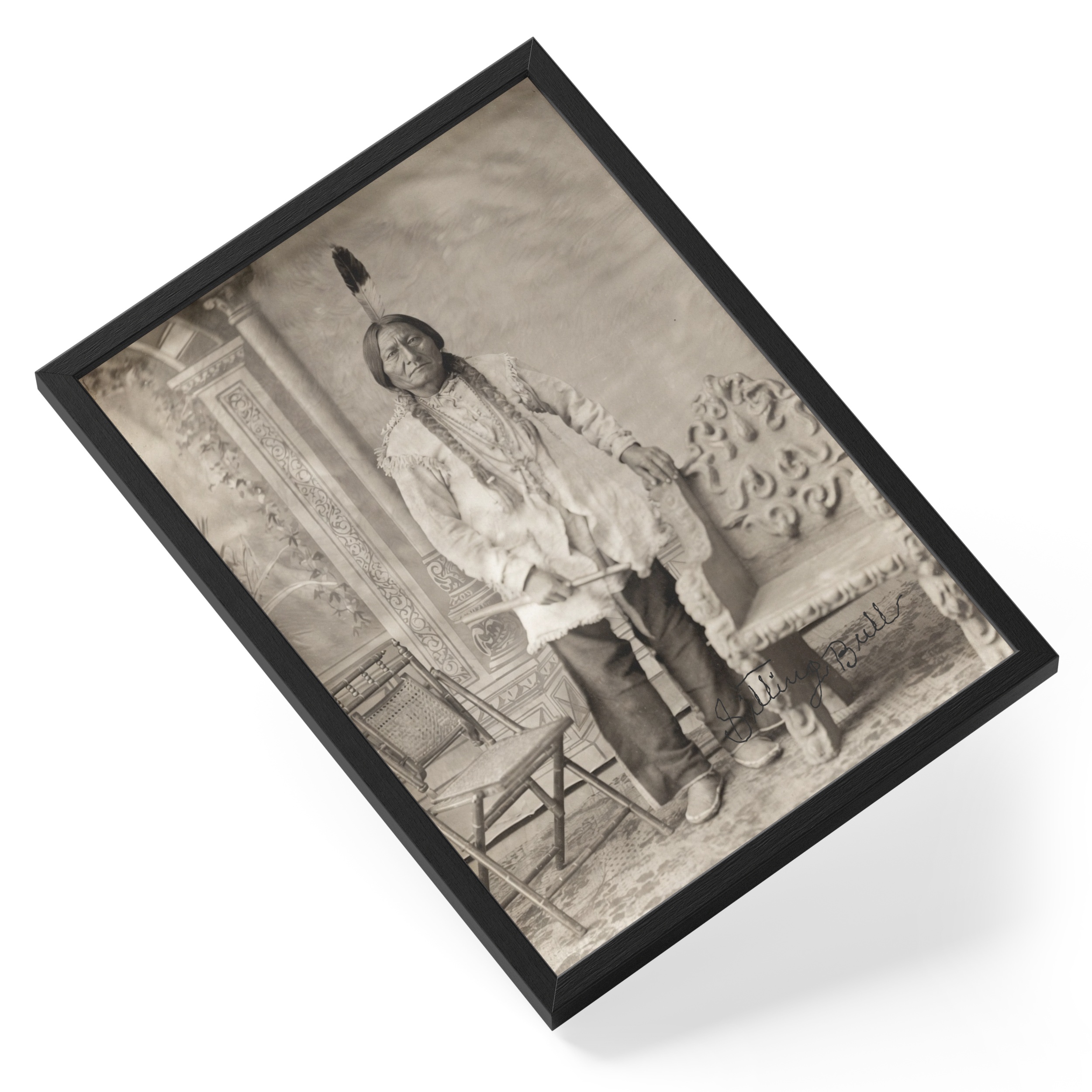 Sitting Bull Lakota Sioux Chief Native American Portrait — angled view