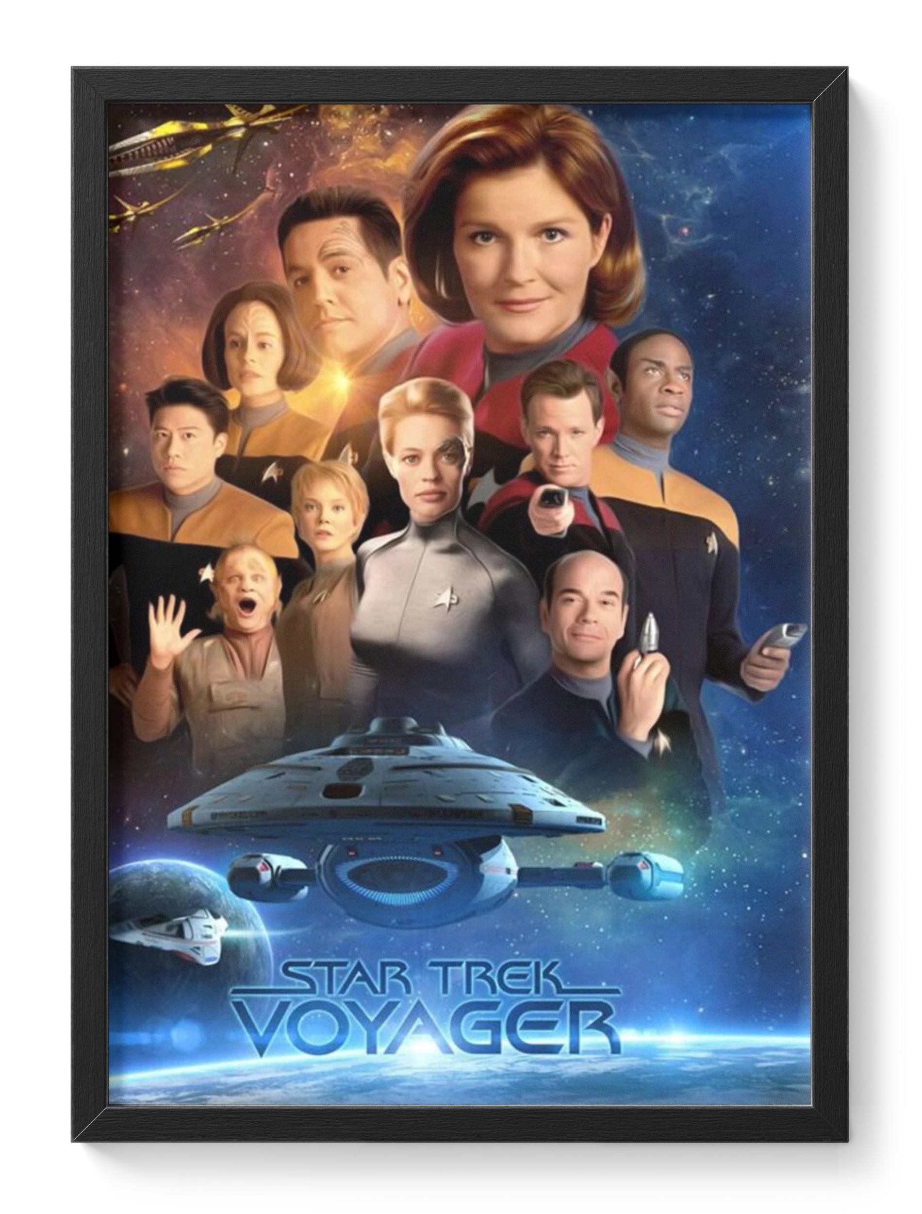 Star Trek Voyager Crew Cast Janeway Seven Nine — main view