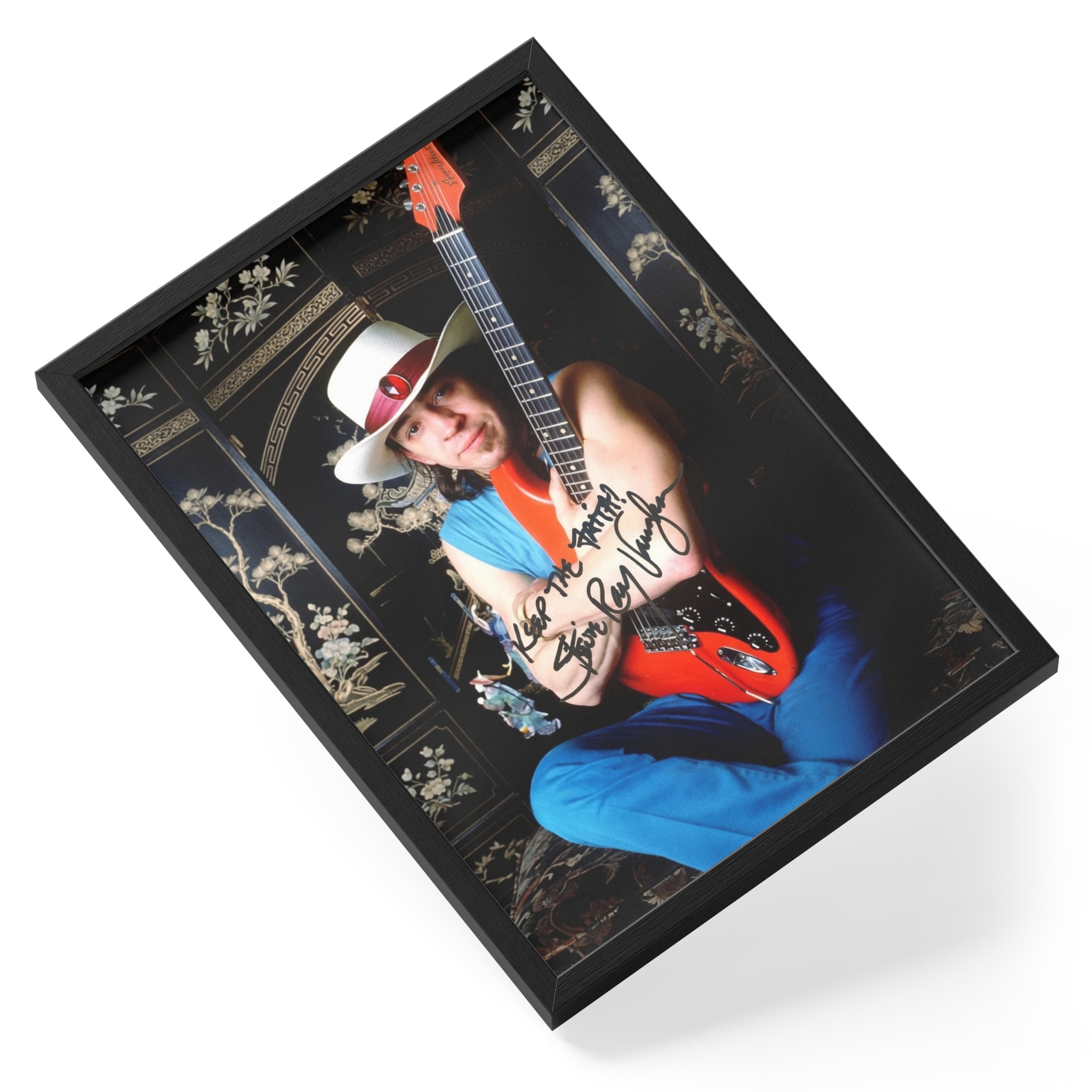 Stevie Ray Vaughan Blues Guitarist Texas Legend Portrait — angled view