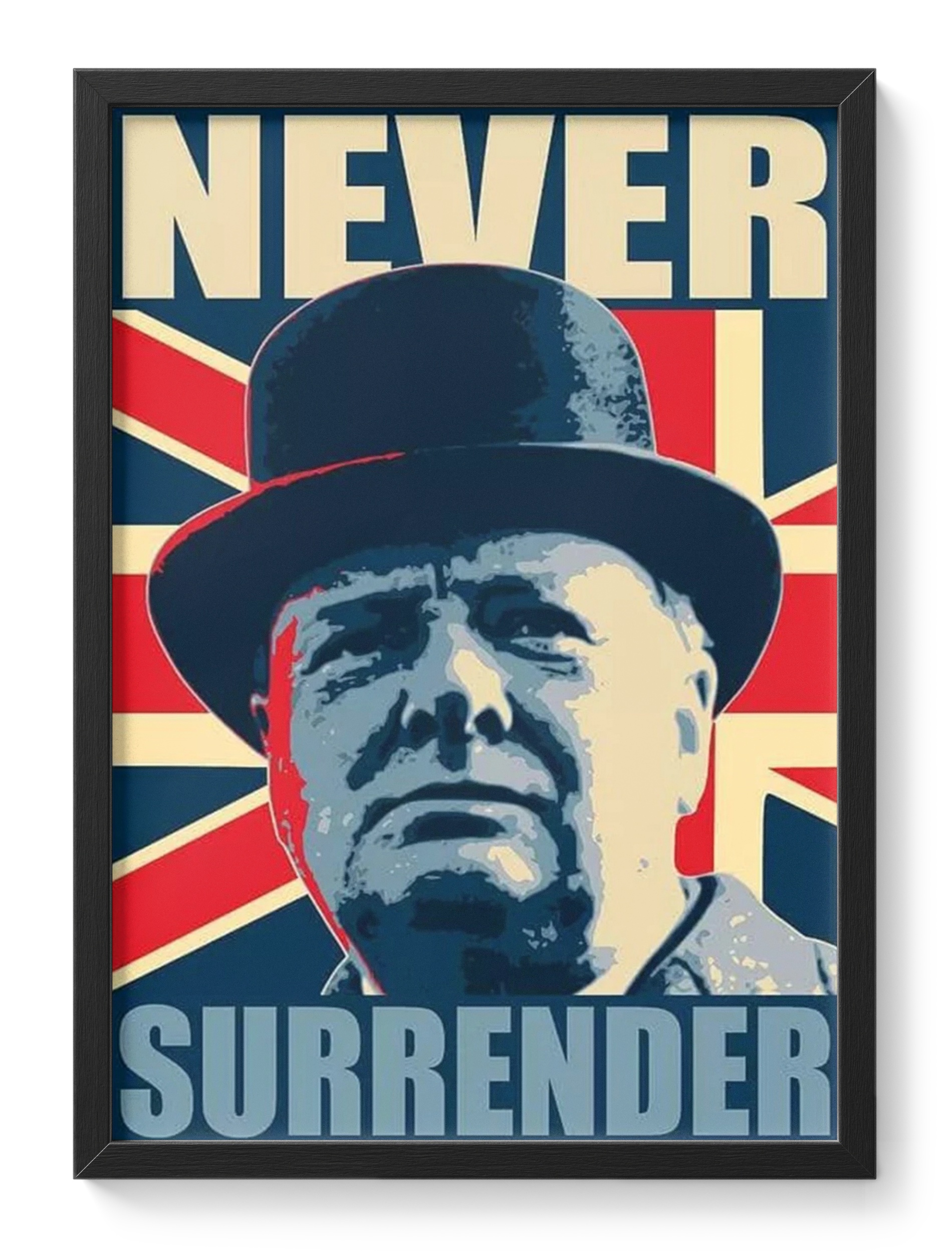 Winston Churchill Never Surrender Union Jack Pop Illustration — main view