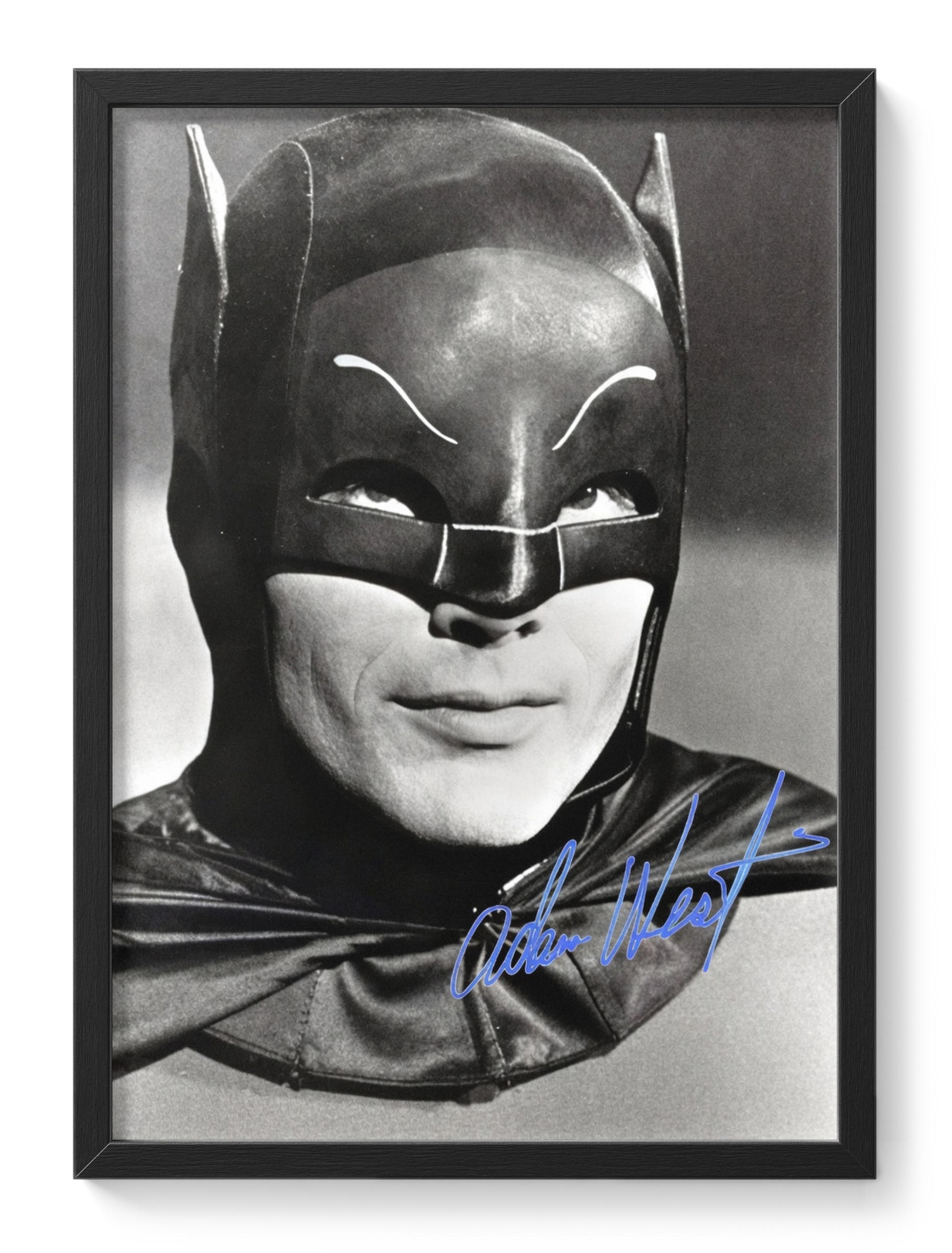 Adam West Batman 1960s Tv Cowl Signed Portrait — main view