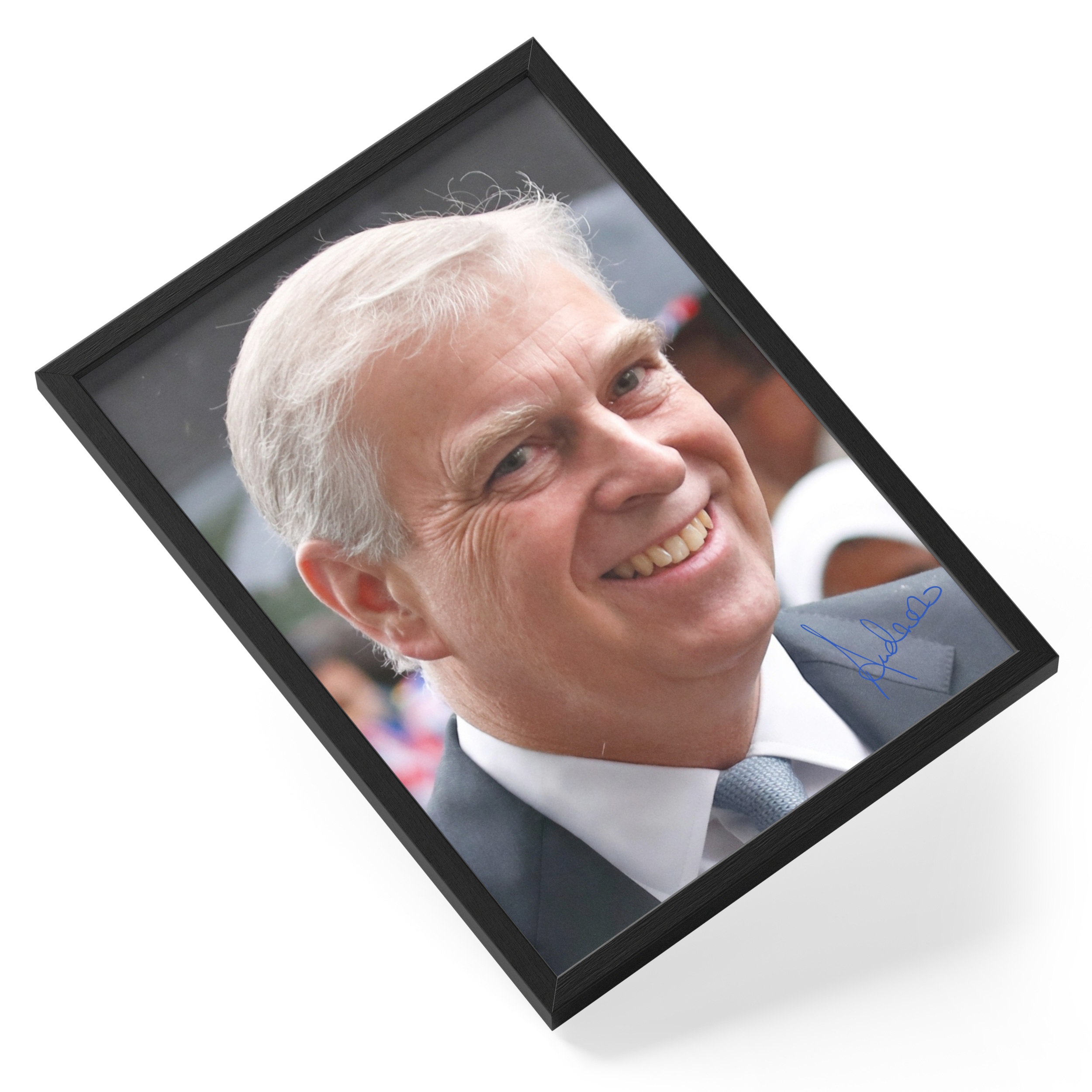 Andrew Mountbatten Windsor Royal Duke York Portrait Signed — angled view