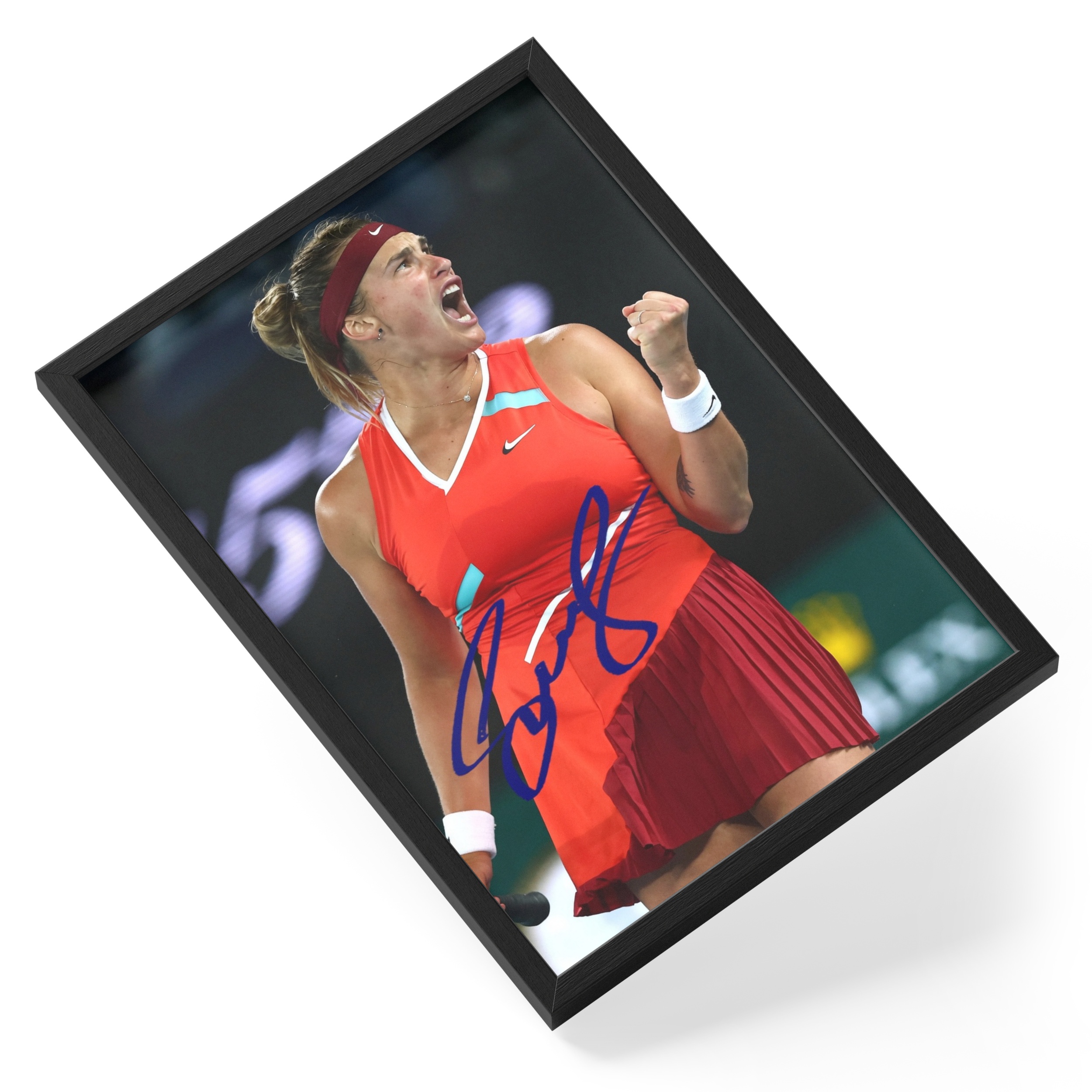 Aryna Sabalenka Tennis Champion Grand Slam Portrait Signed — angled view