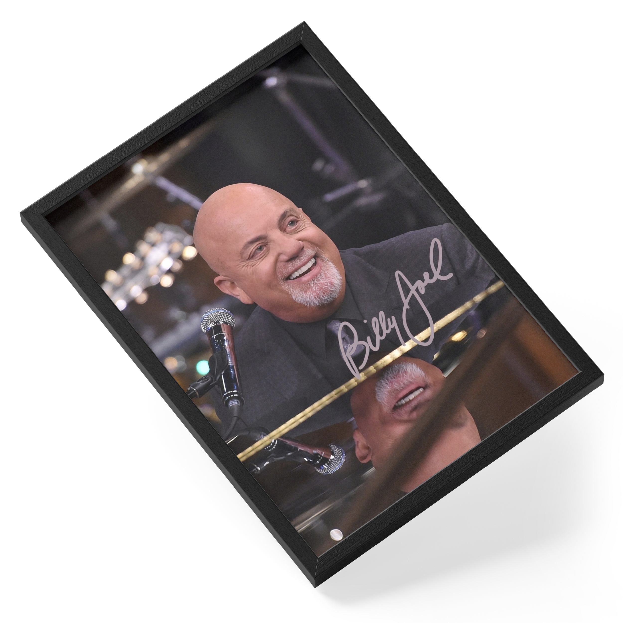 Billy Joel Piano Man Singer Songwriter Portrait Signed — angled view
