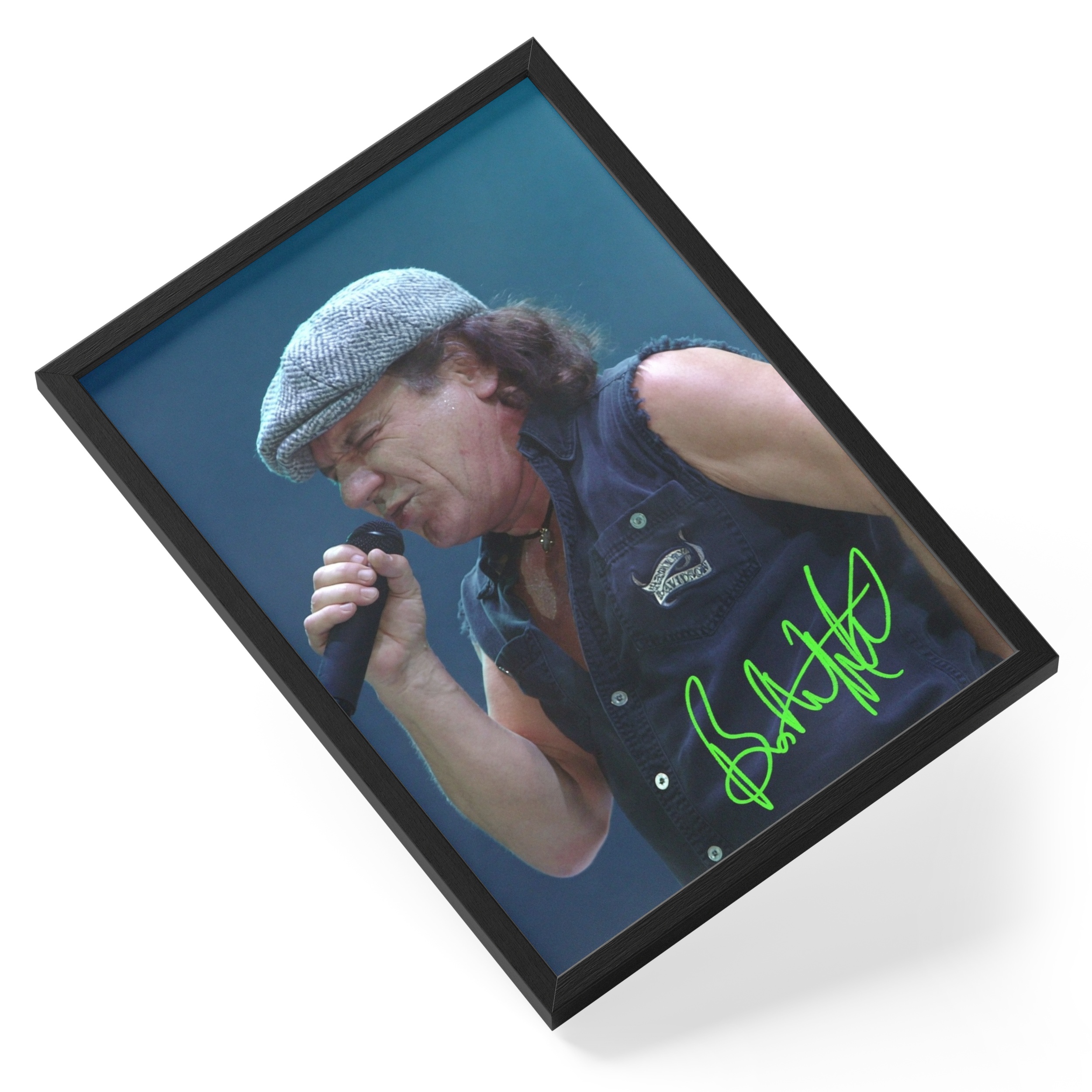 Brian Johnson Acdc Singer Frontman Rock Portrait Signed — angled view