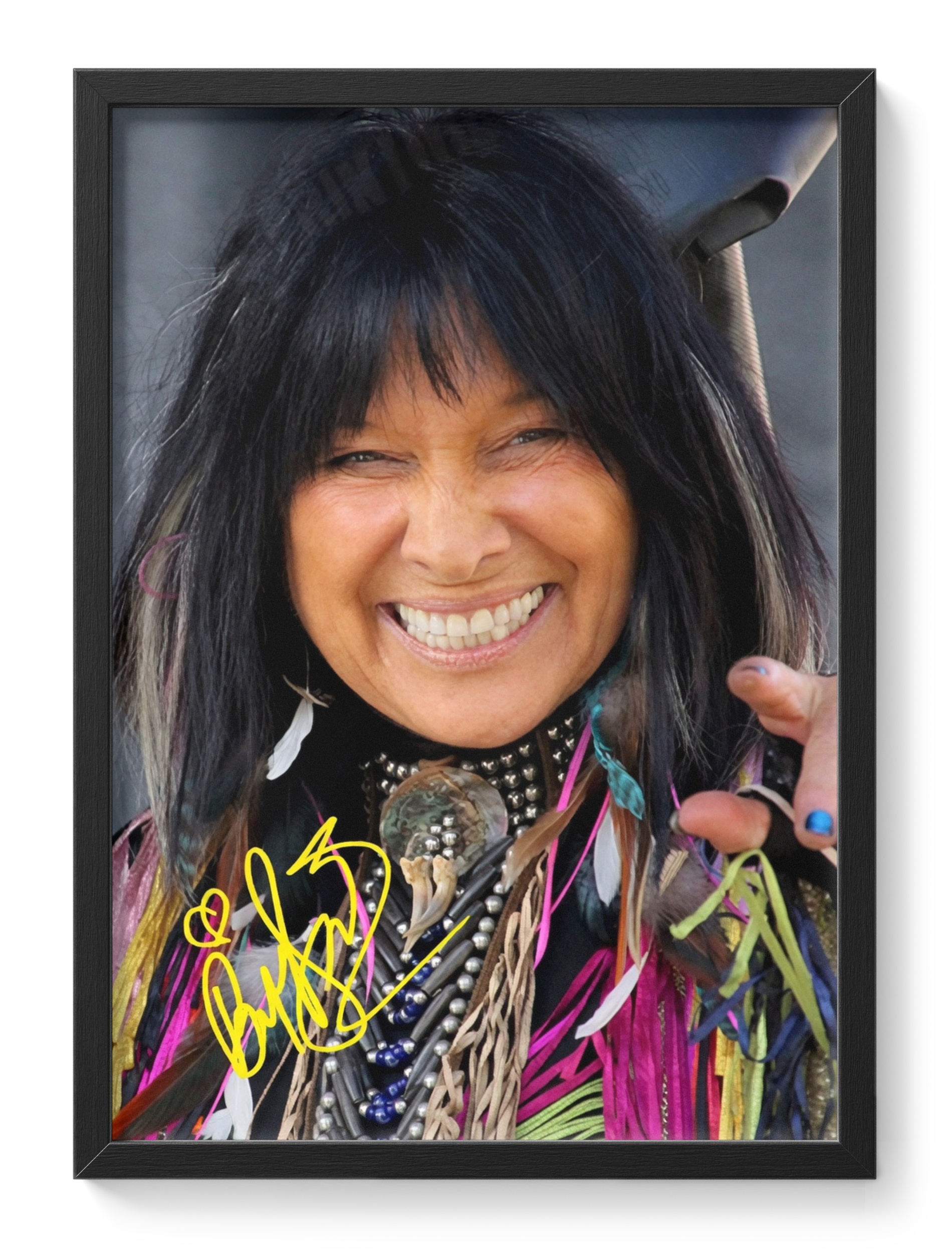 Buffy Sainte Marie Folk Singer Activist Portrait Signed — main view