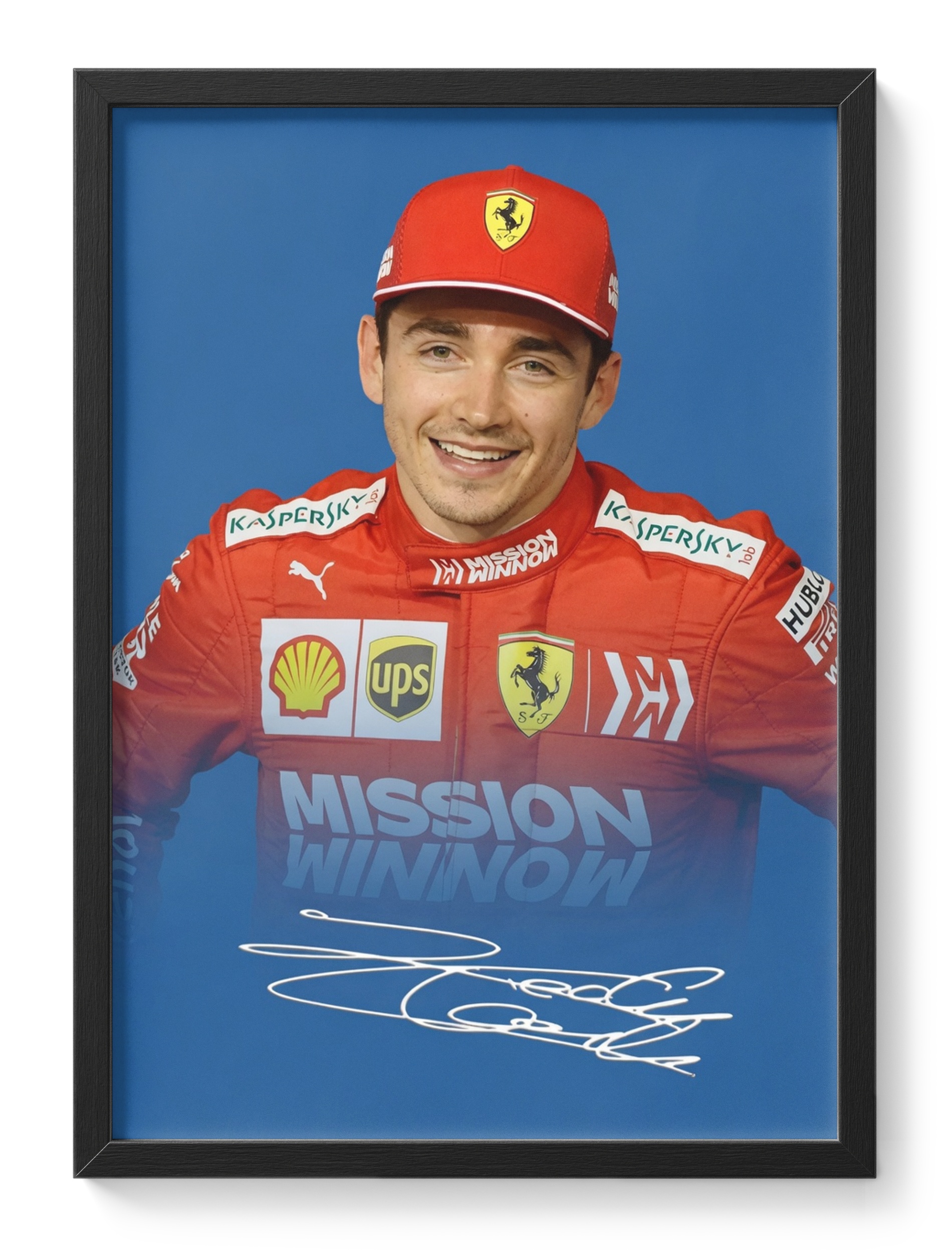 Charles Leclerc Formula One Ferrari Driver Portrait Signed — main view