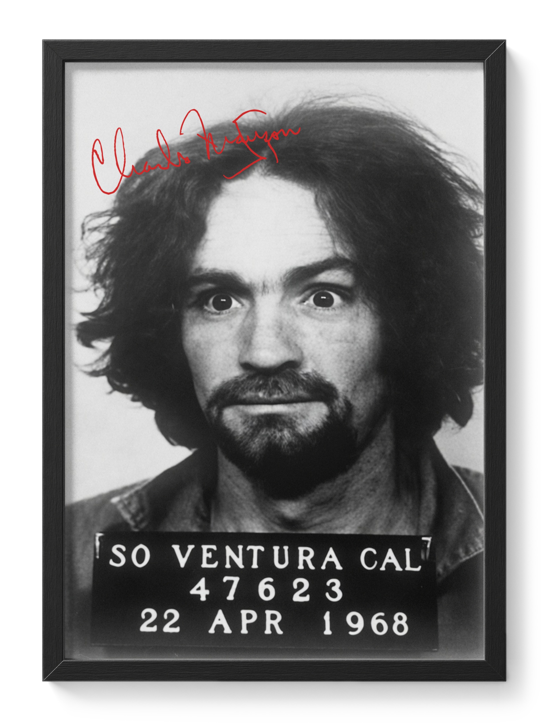 Charles Manson Cult Leader Historical Mugshot Portrait — main view