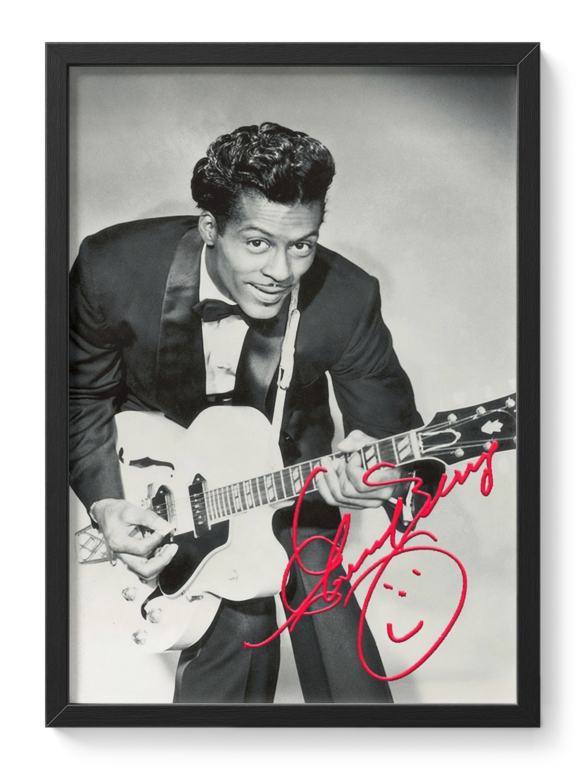 Chuck Berry Rock Roll Guitarist Pioneer Portrait Signed — main view