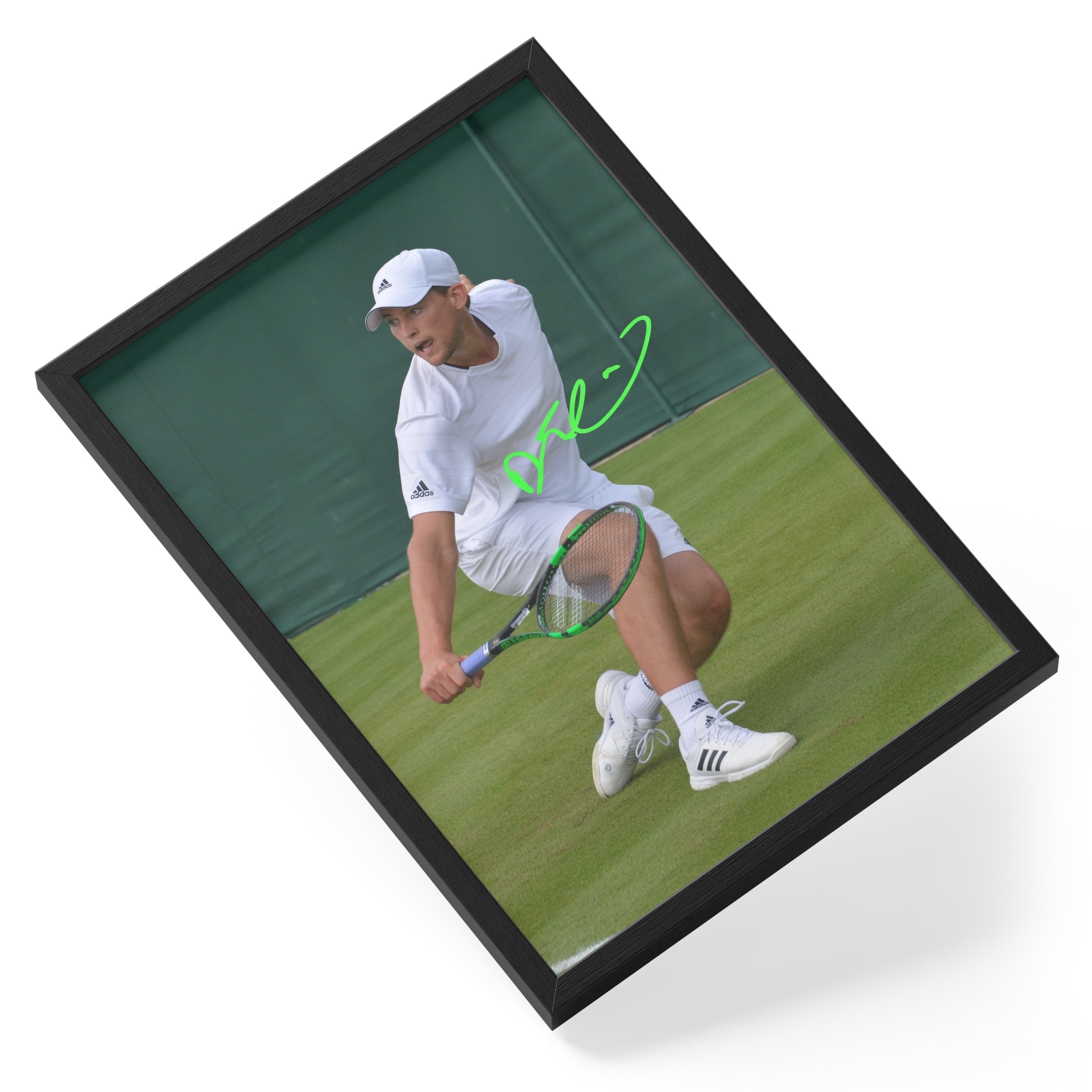 Dominic Thiem Tennis Grand Slam Champion Portrait Signed — angled view