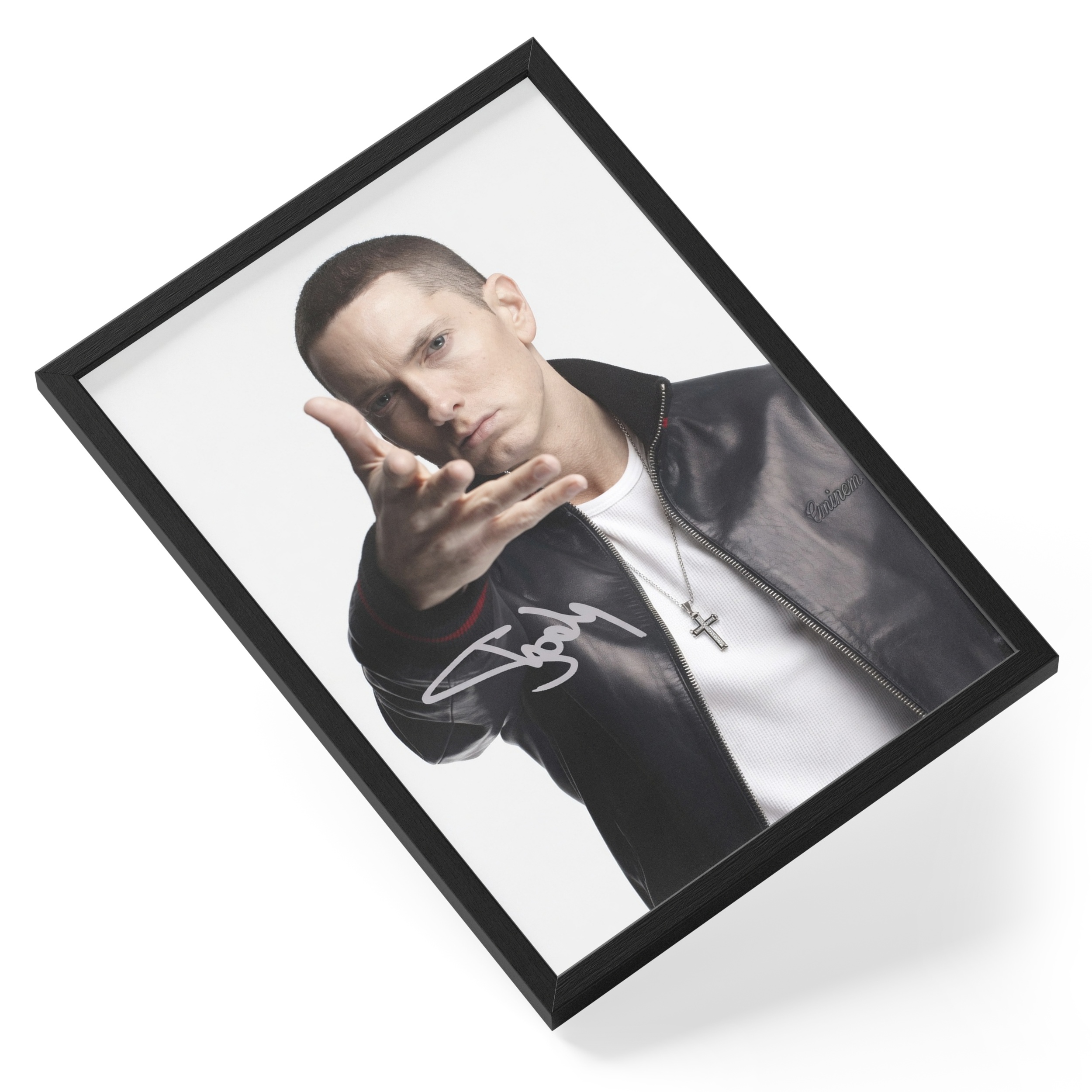 Eminem Rapper Slim Shady Hip Hop Portrait Signed — angled view
