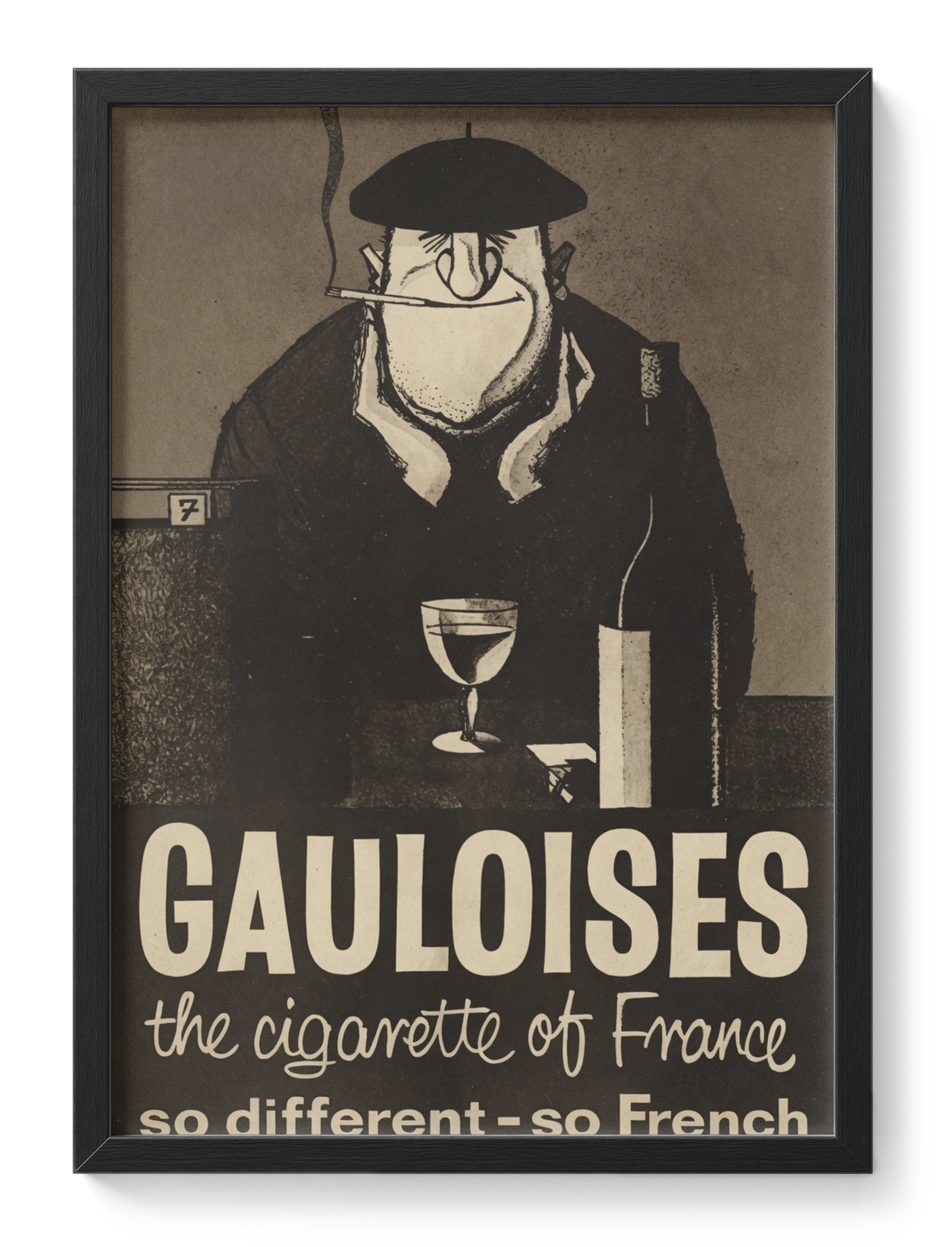 Gauloises French Cafe Cigarette Vintage Advertising Illustration — main view