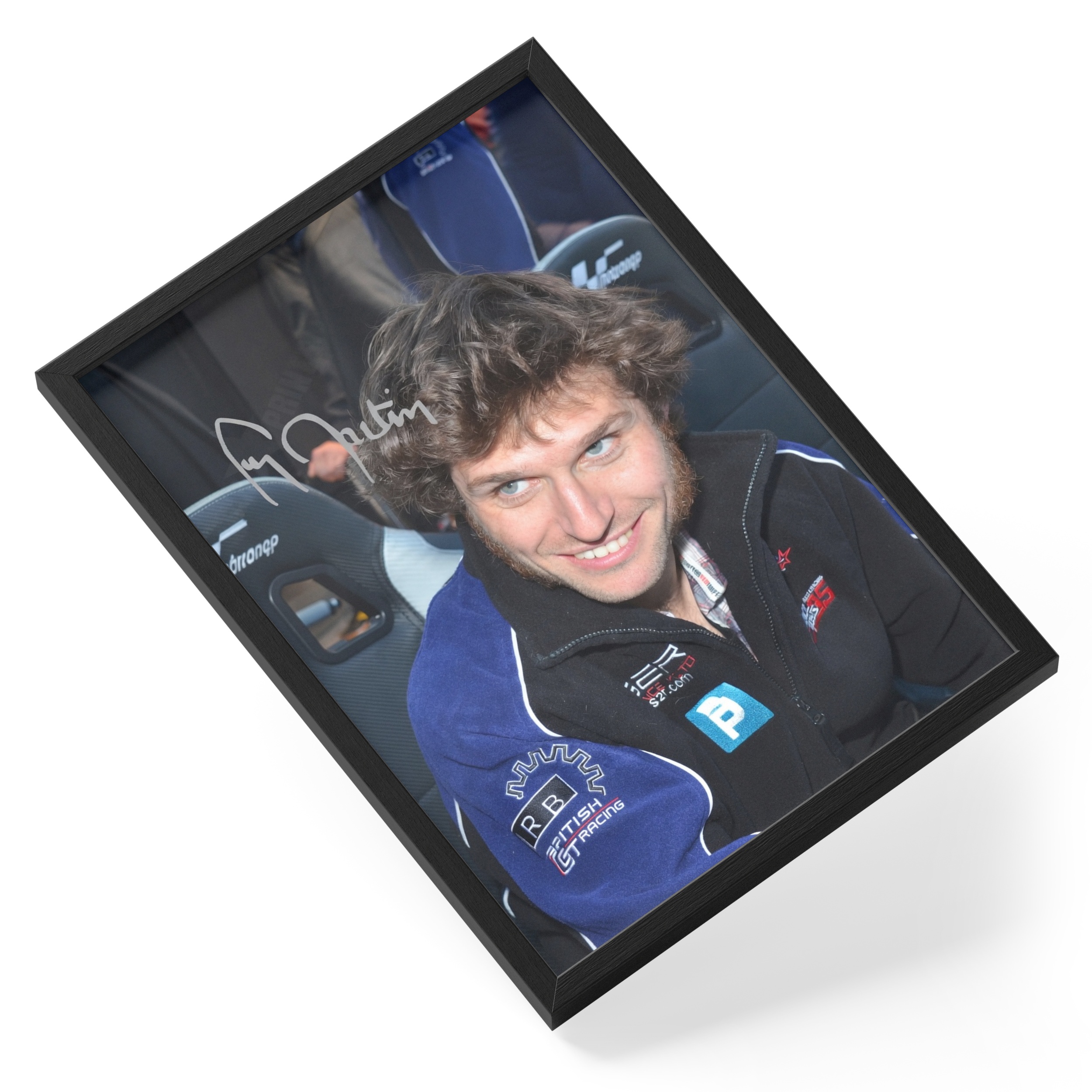 Guy Martin Tt Racer Motorcycle Presenter Portrait Signed — angled view
