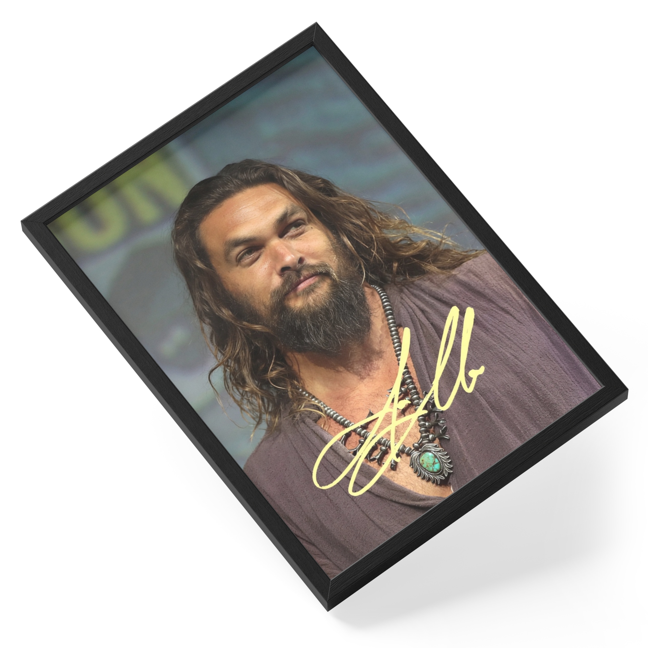 Jason Momoa Actor Aquaman Hollywood Portrait Signed — angled view