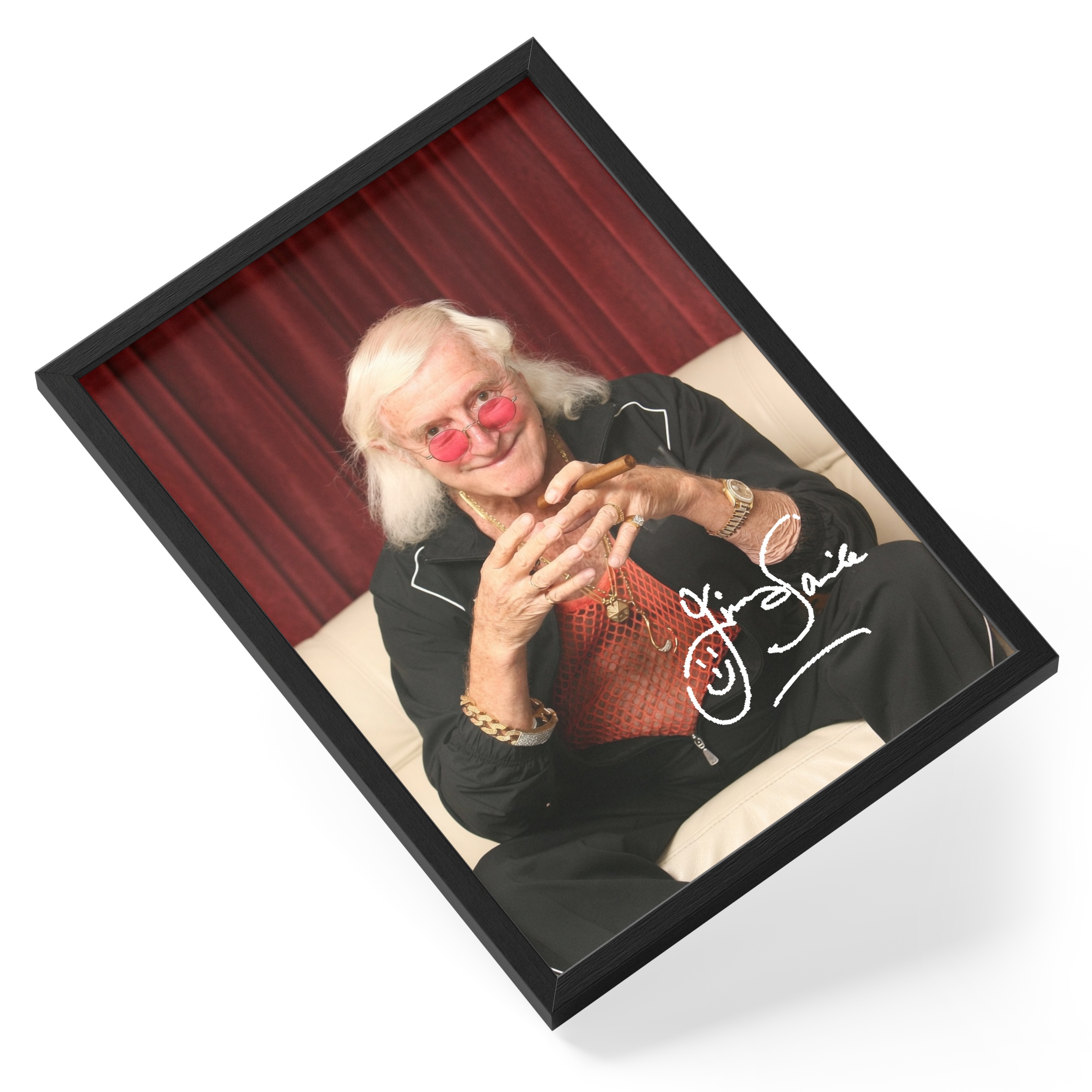 Jimmy Savile Bbc Presenter Historical Portrait Signed — angled view
