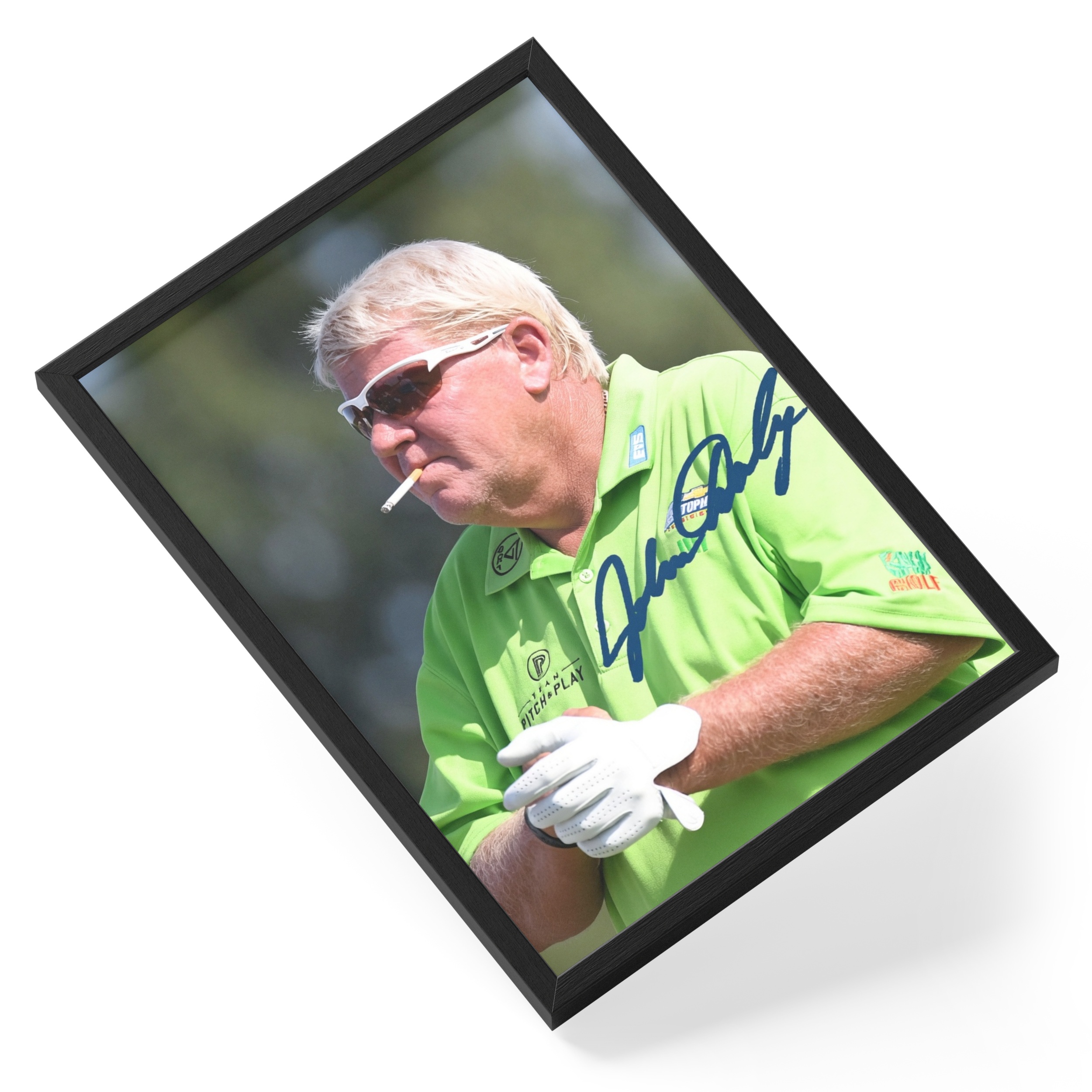 John Daly Golf Champion Long Drive Portrait Signed — angled view