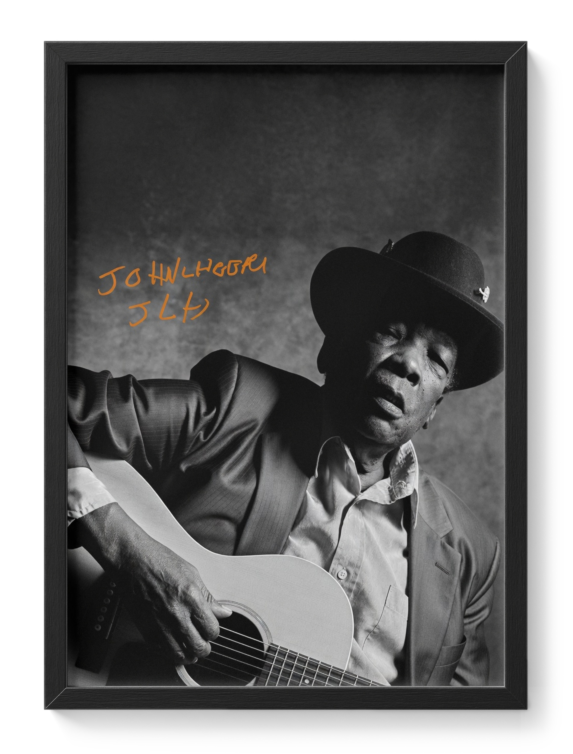 John Lee Hooker Blues Guitarist Legend Portrait Signed — main view