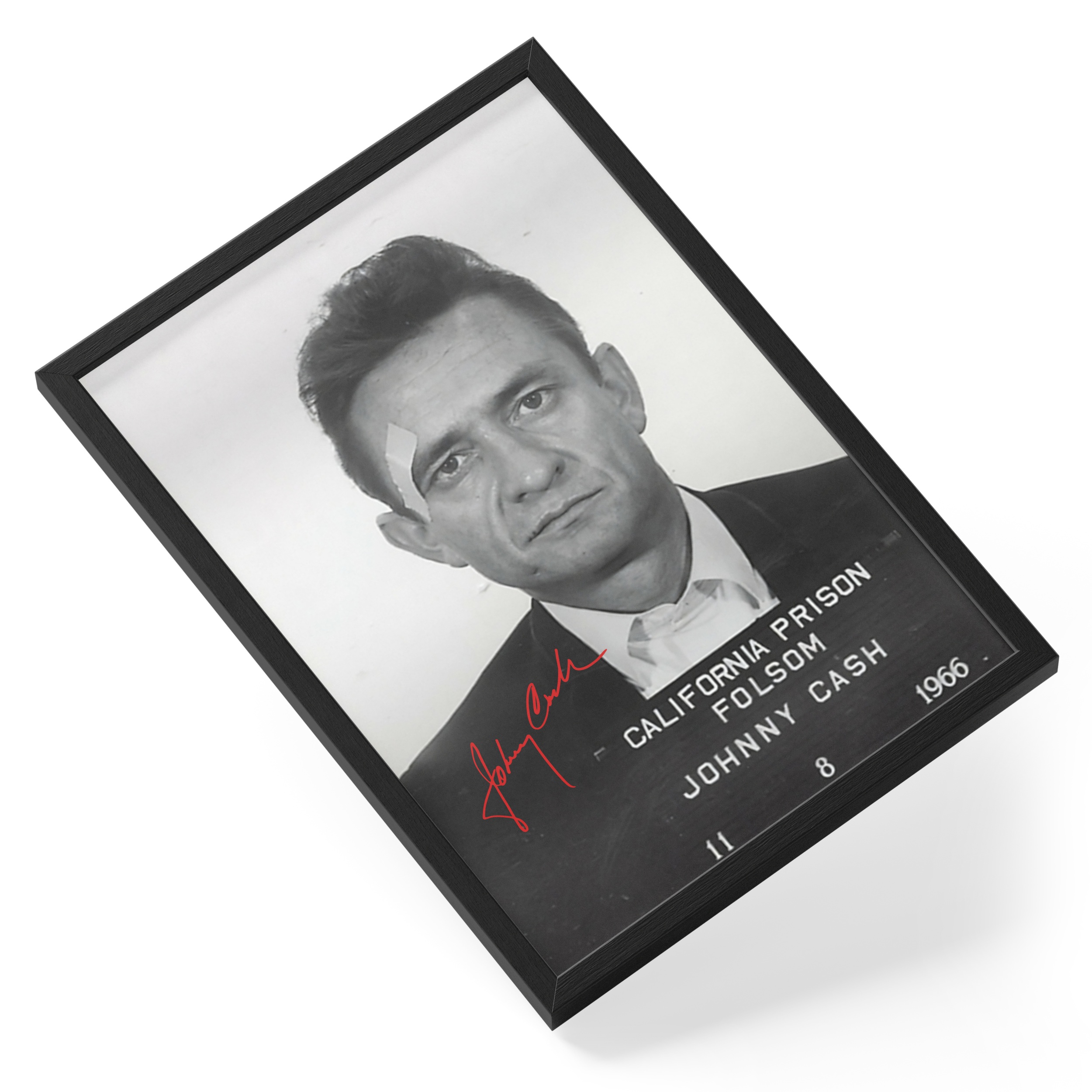 Johnny Cash Mugshot Folsom Country Legend Portrait — angled view