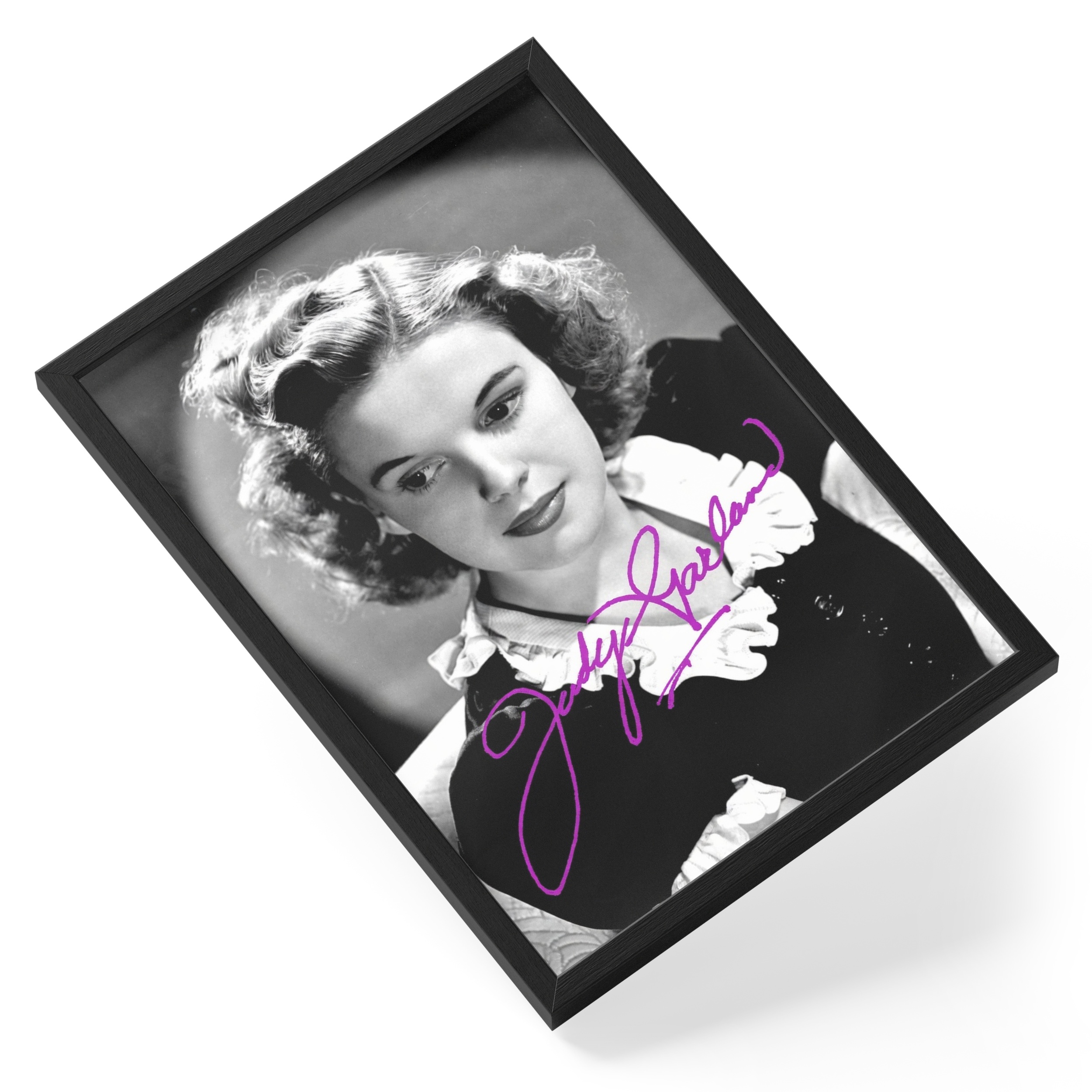 Judy Garland Actress Wizard Oz Portrait Signed — angled view