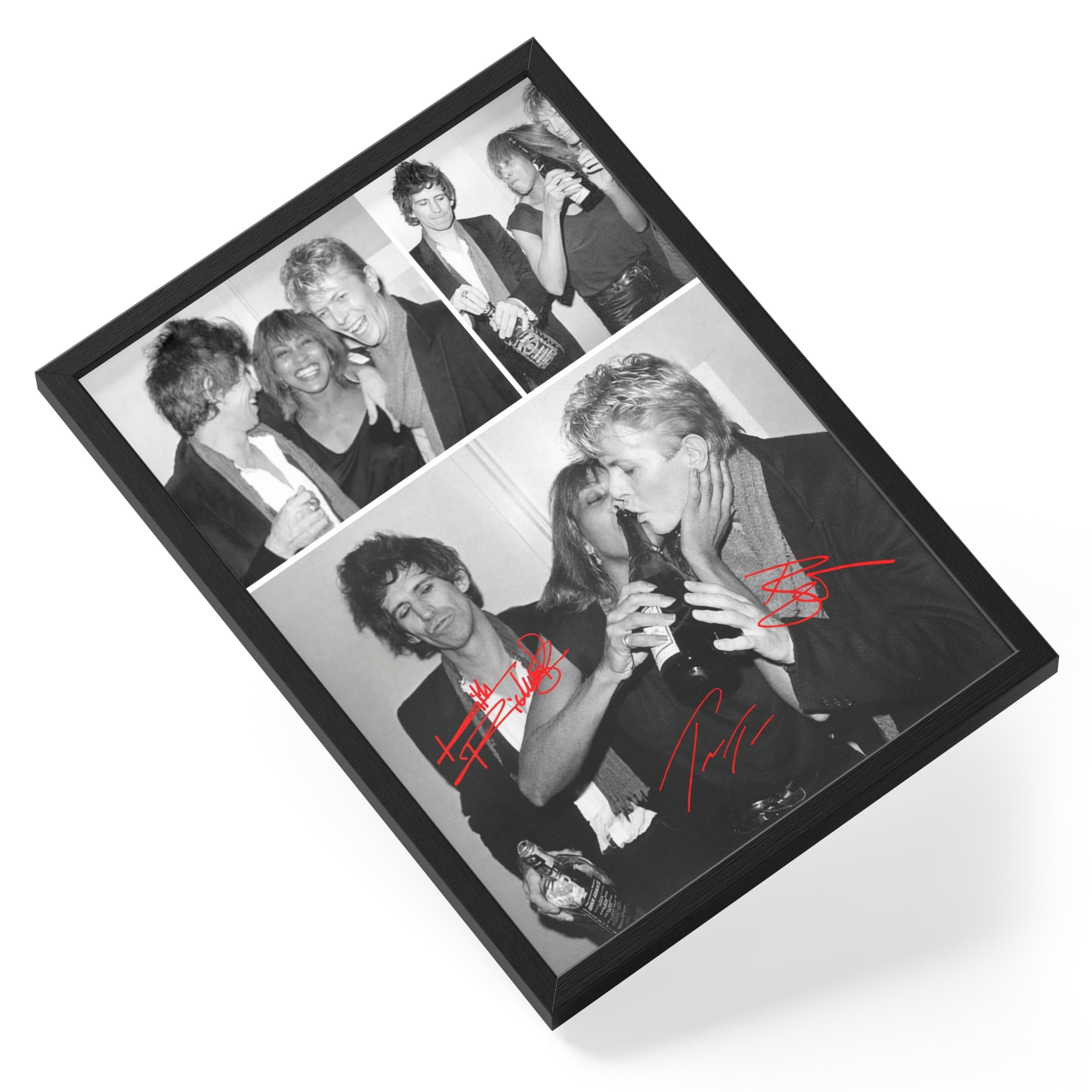 Keith Richards Tina Turner David Bowie Rock Icons Portrait — angled view