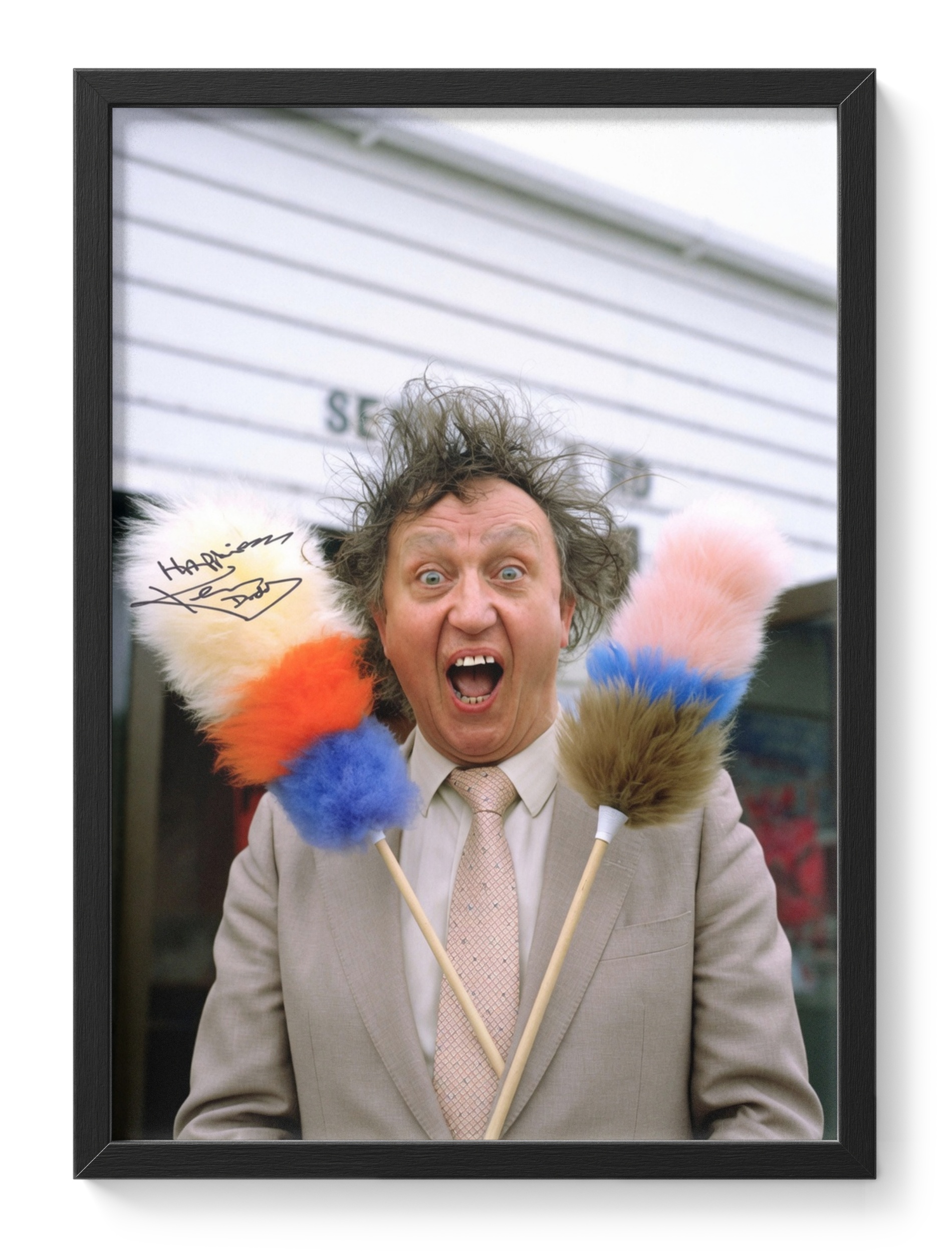Ken Dodd Comedian Tickling Stick British Portrait Signed — main view