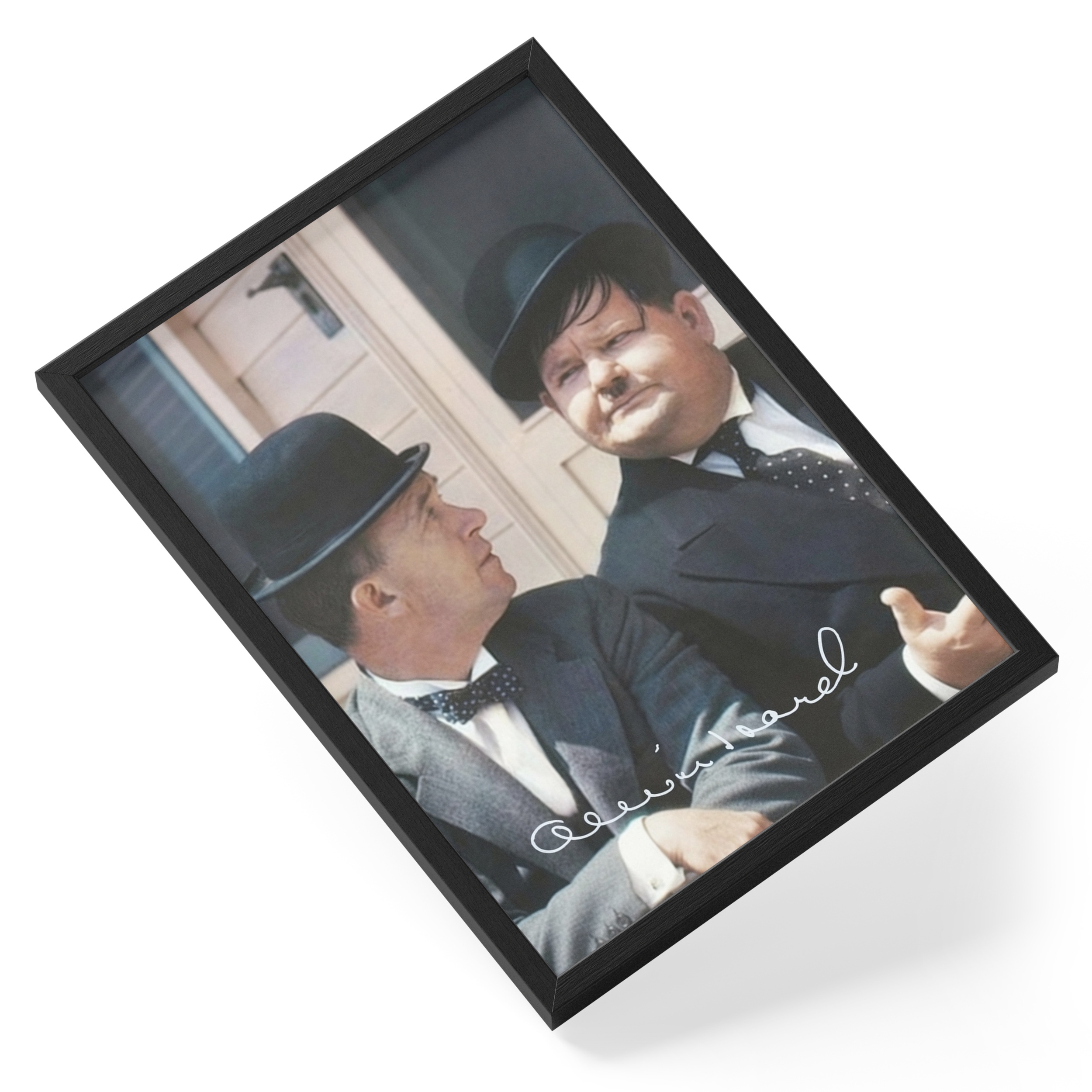 Laurel Hardy Comedy Duo Silent Film Classic Portrait — angled view