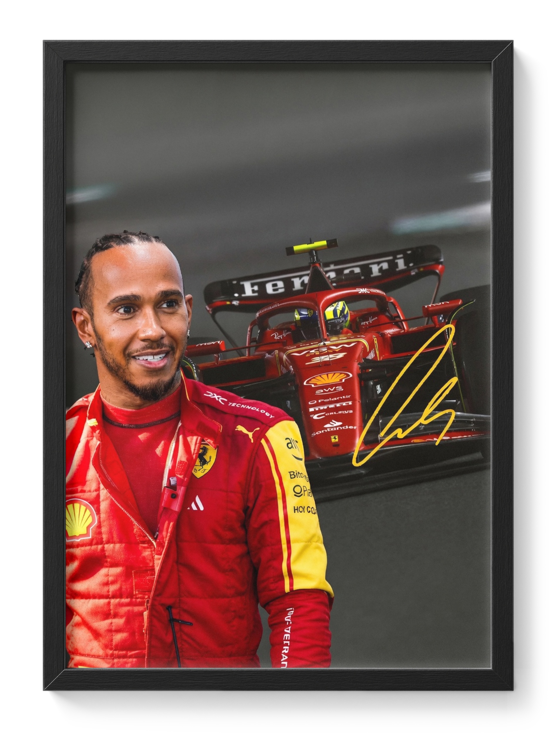 Lewis Hamilton Formula One Champion Driver Portrait Signed — main view