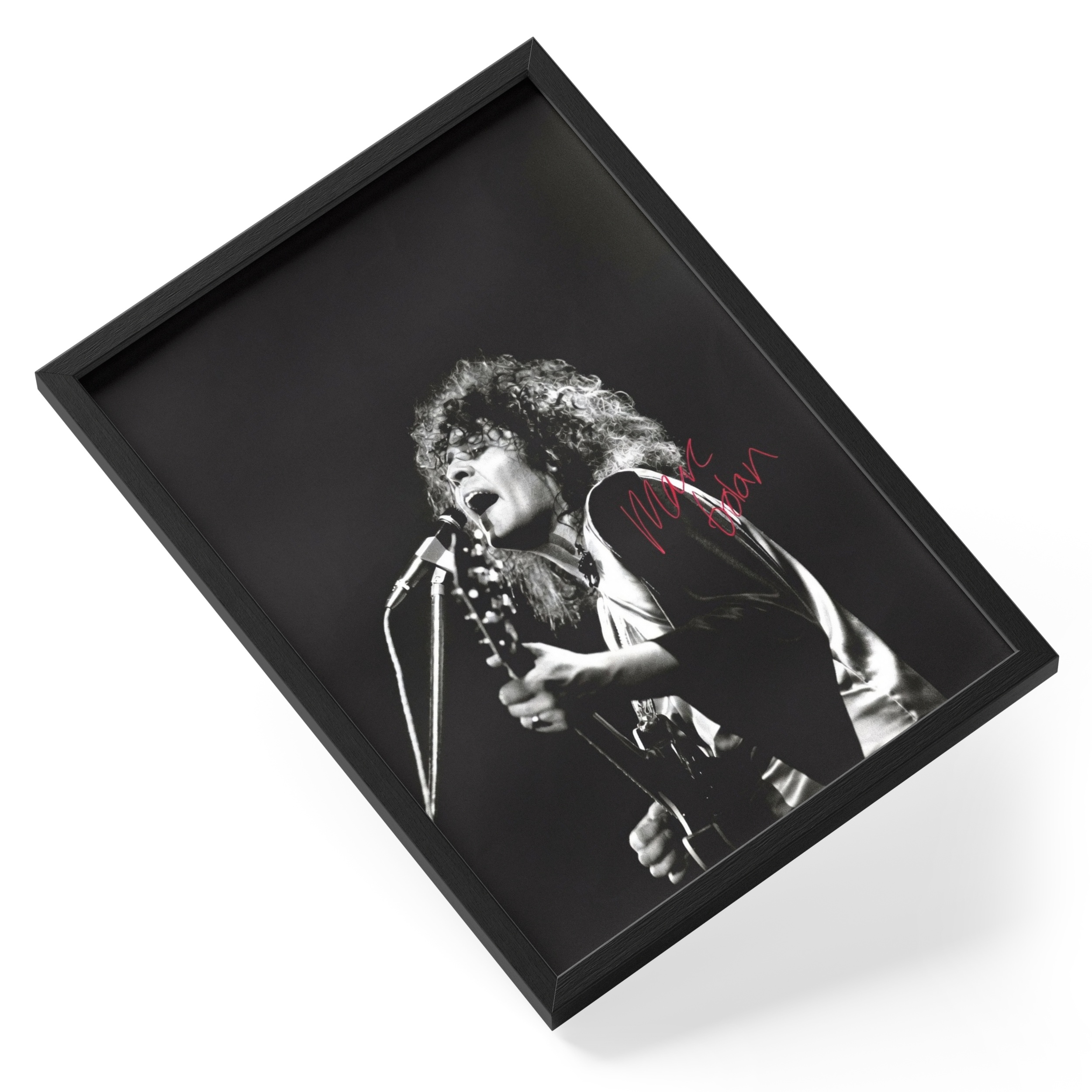 Marc Bolan T Rex Glam Rock Singer Portrait Signed — angled view