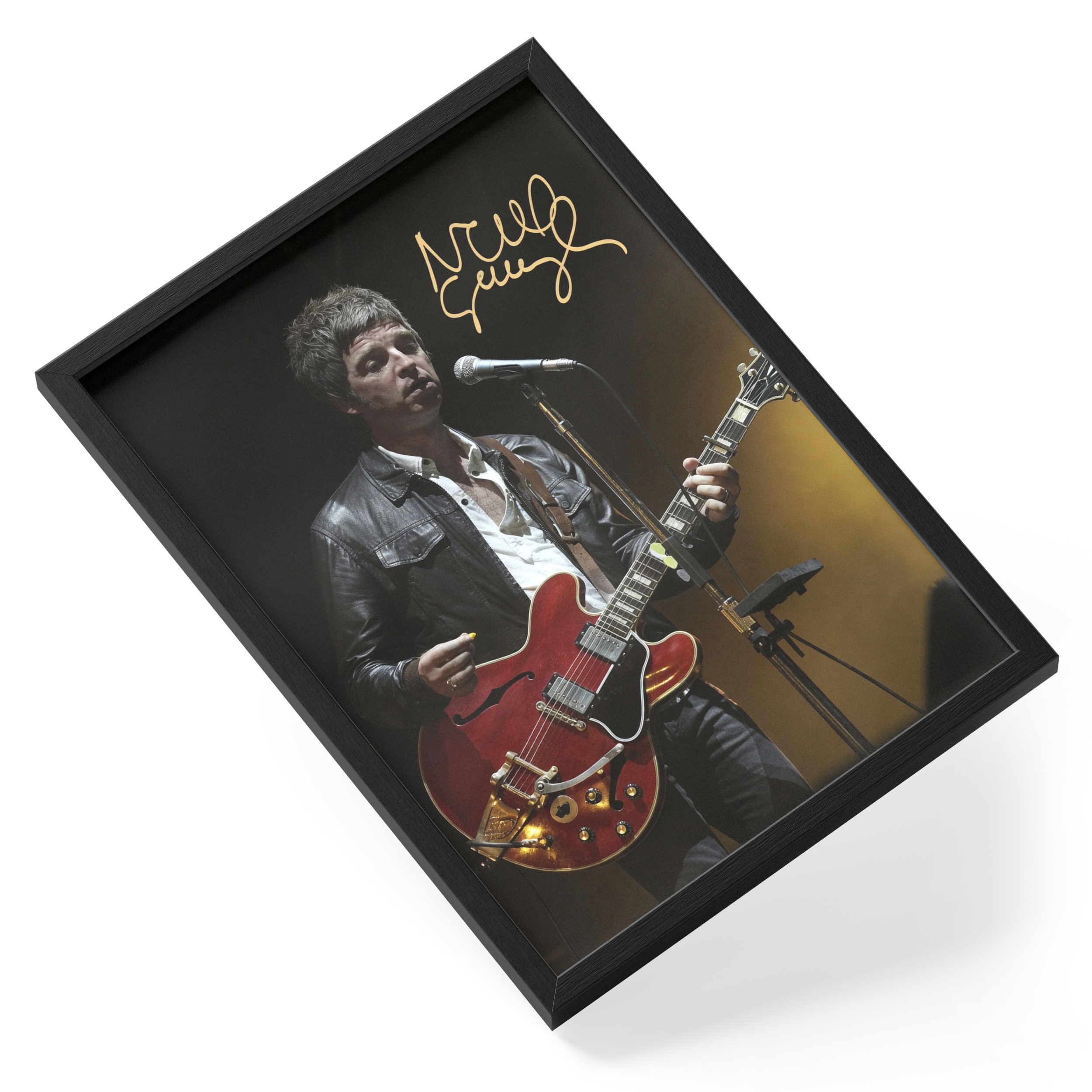 Noel Gallagher Oasis Britpop Guitarist Portrait Signed — angled view