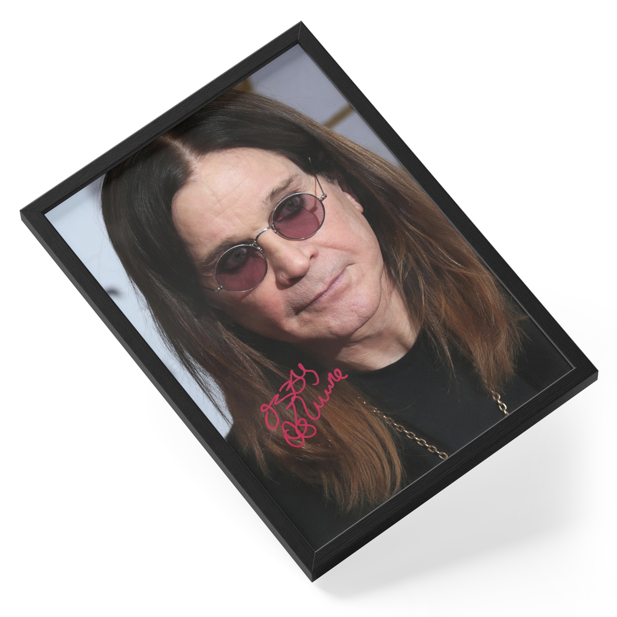 Ozzy Osbourne Black Sabbath Prince Darkness Portrait Signed — angled view