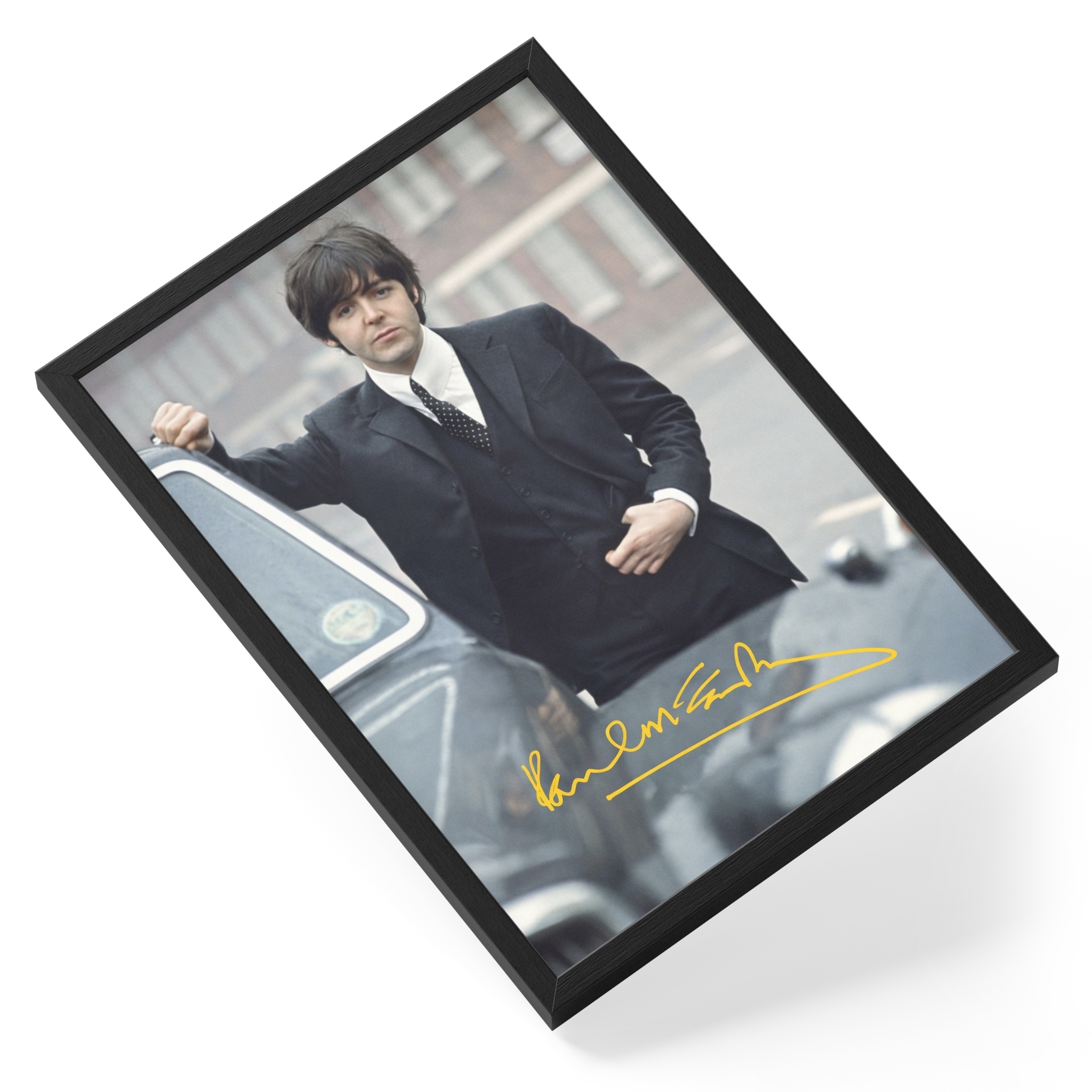 Paul Mccartney Beatles Wings Singer Portrait Signed — angled view