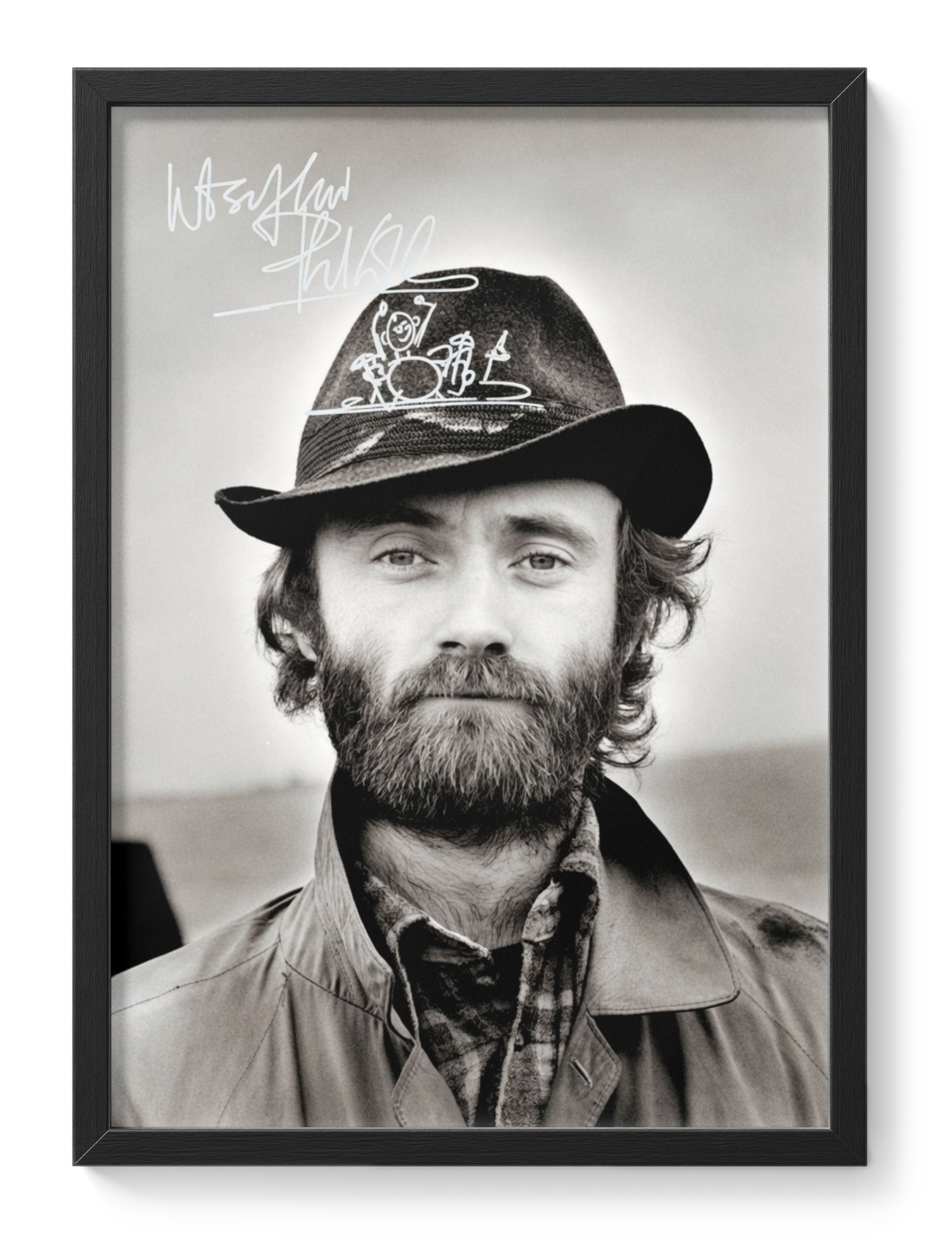 Phil Collins Genesis Drummer Singer Portrait Signed — main view