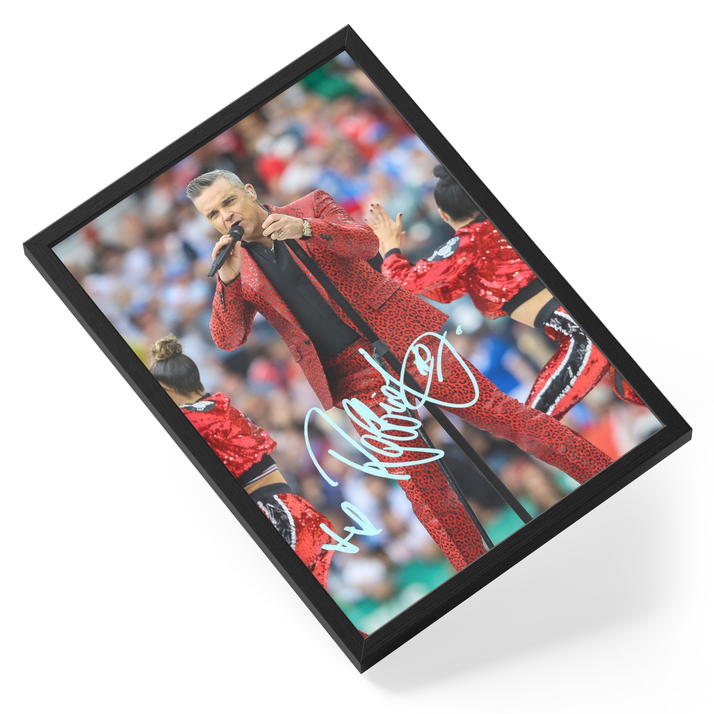 Robbie Williams Singer Take Pop Star Portrait Signed — angled view