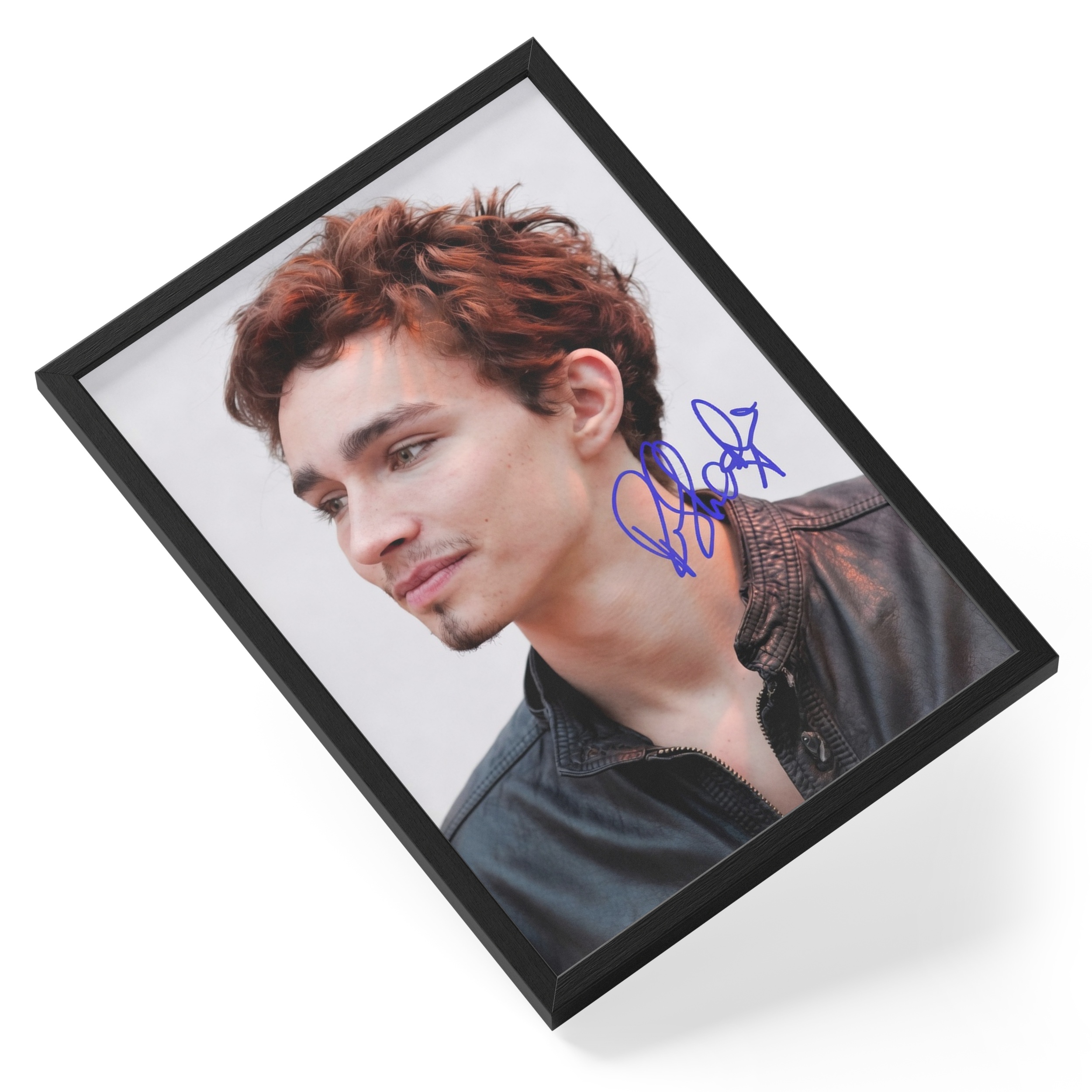 Robert Sheehan Actor Umbrella Academy Portrait Signed — angled view
