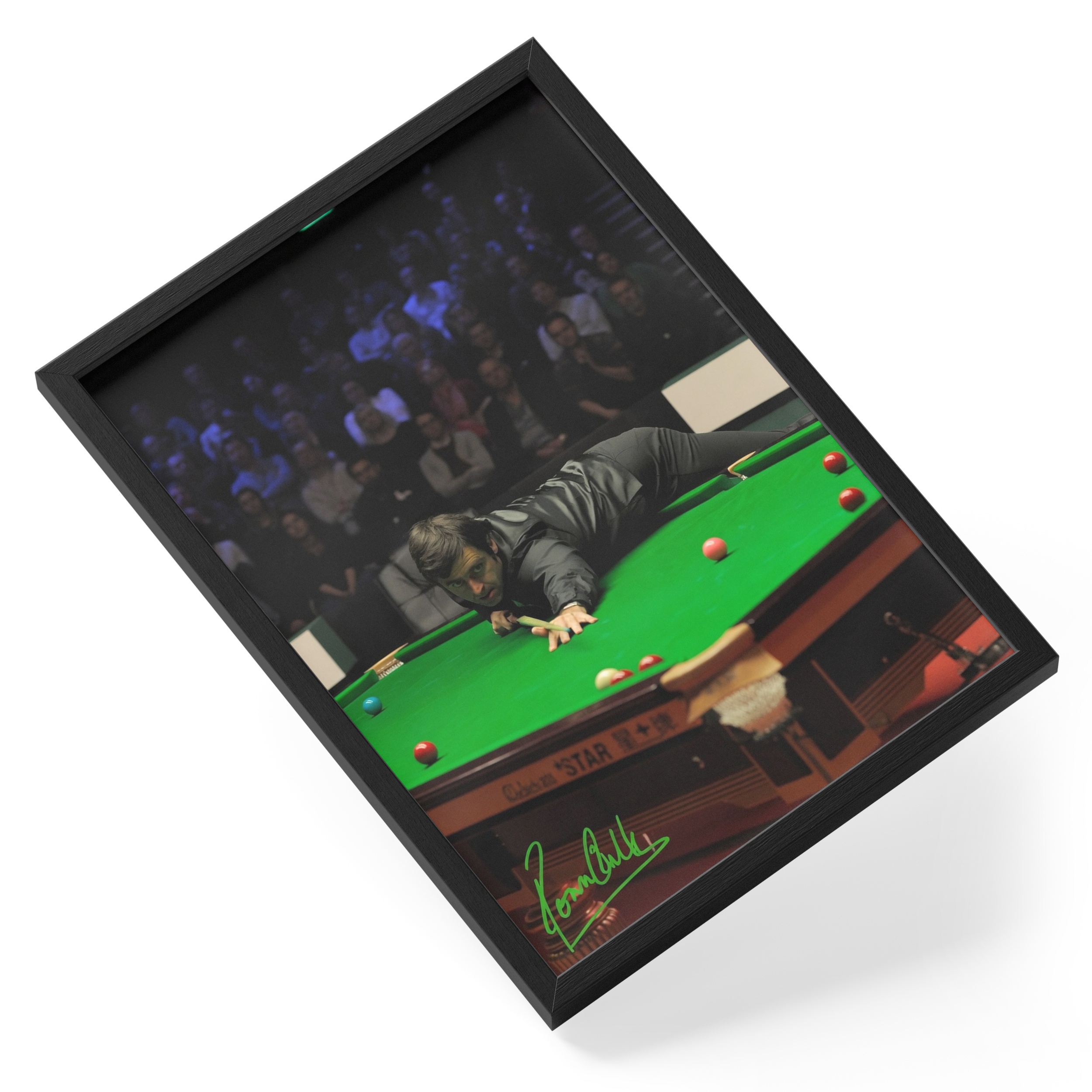 Ronnie O Sullivan Snooker Rocket Champion Portrait Signed — angled view